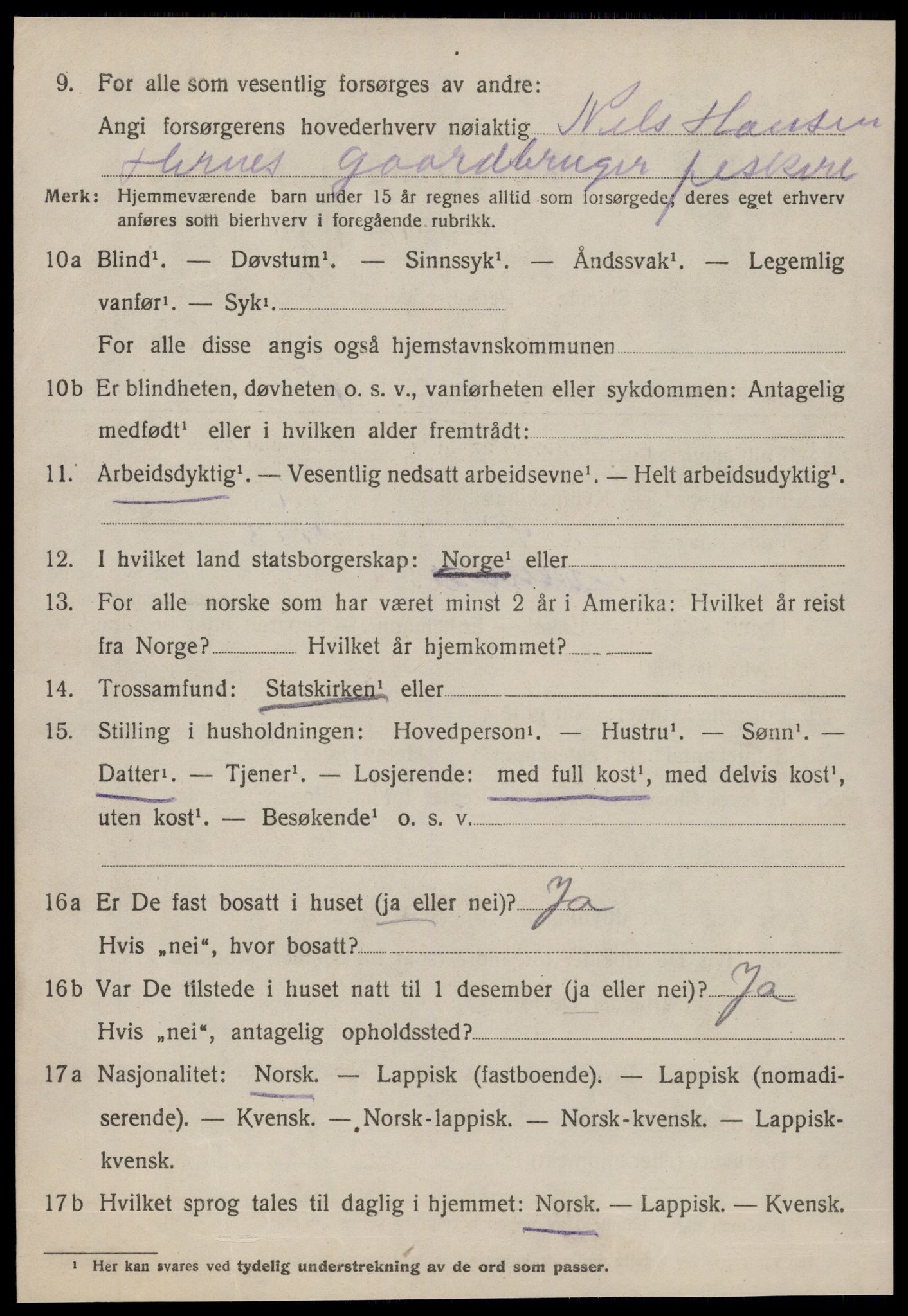 SAT, 1920 census for Kvenvær, 1920, p. 993