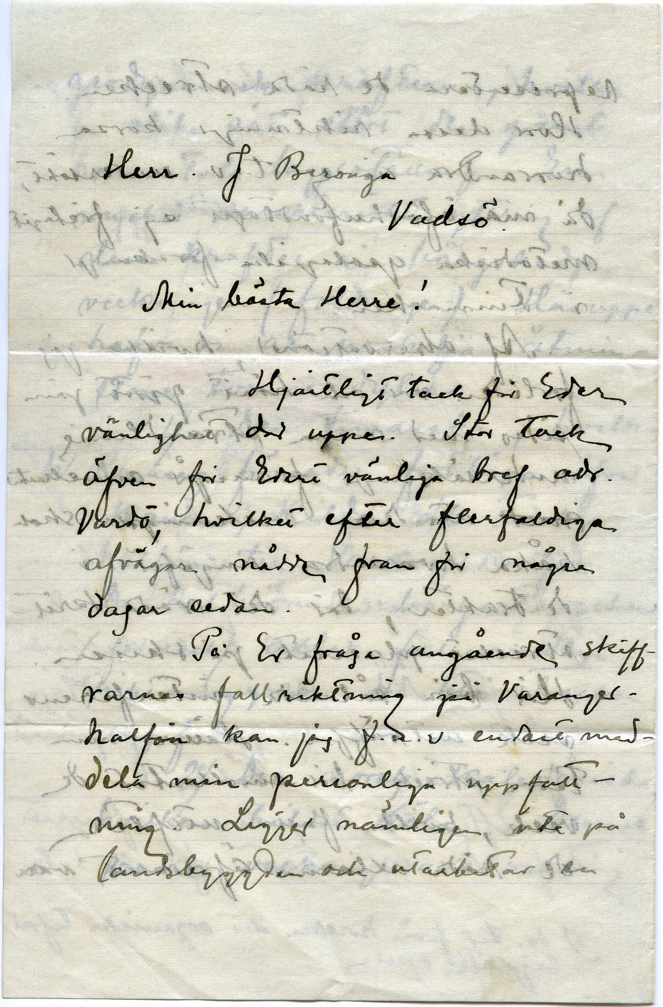 Johan Beronkas testamentariske gave, FMFB/A-1098/E/L0002: Brev fra den finske geologen og geografen Väinö Tanner, 1905, p. 2