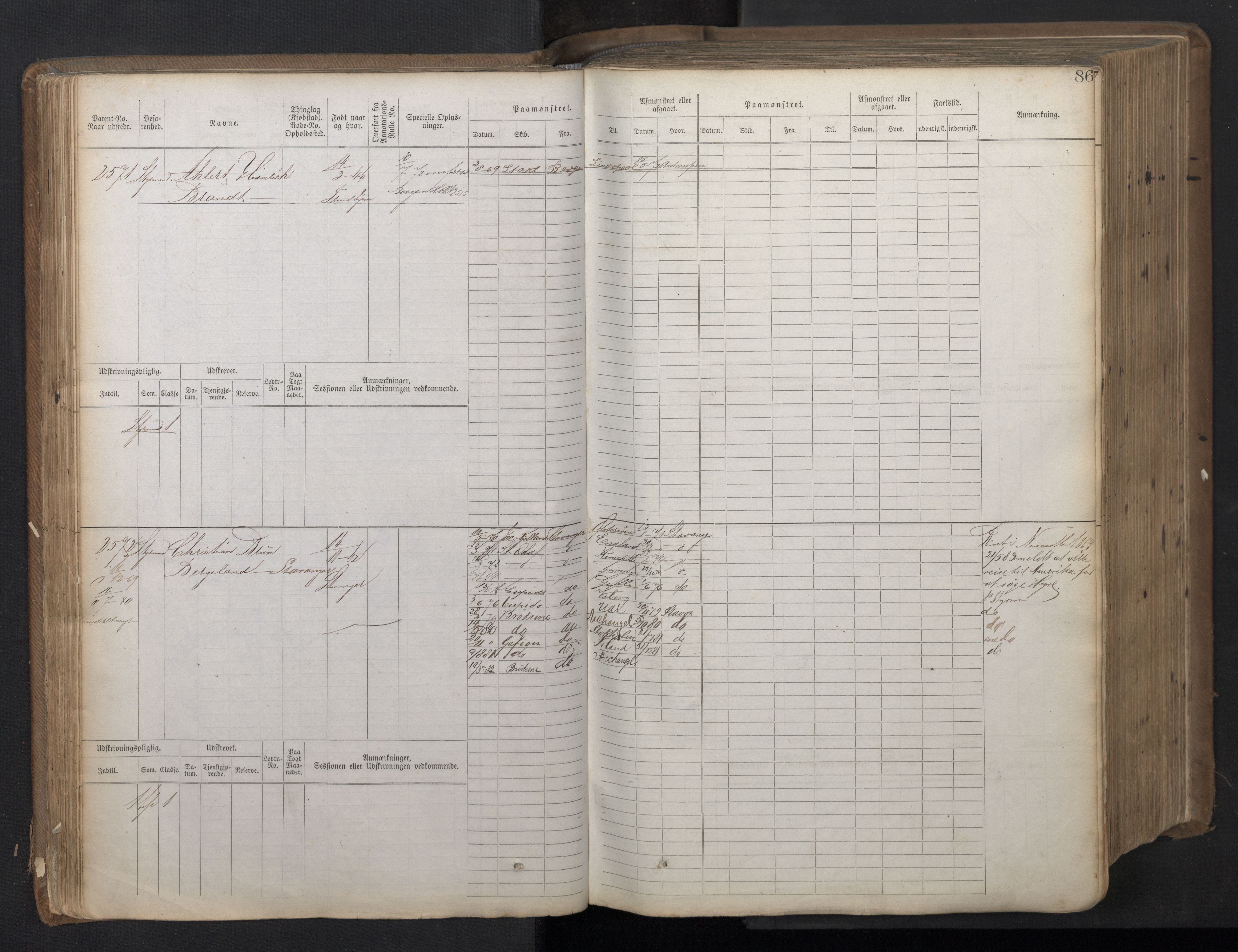 Stavanger sjømannskontor, AV/SAST-A-102006/F/Fb/Fbb/L0018: Sjøfartshovedrulle patnentnr. 2402-3602 (dublett), 1869, p. 89