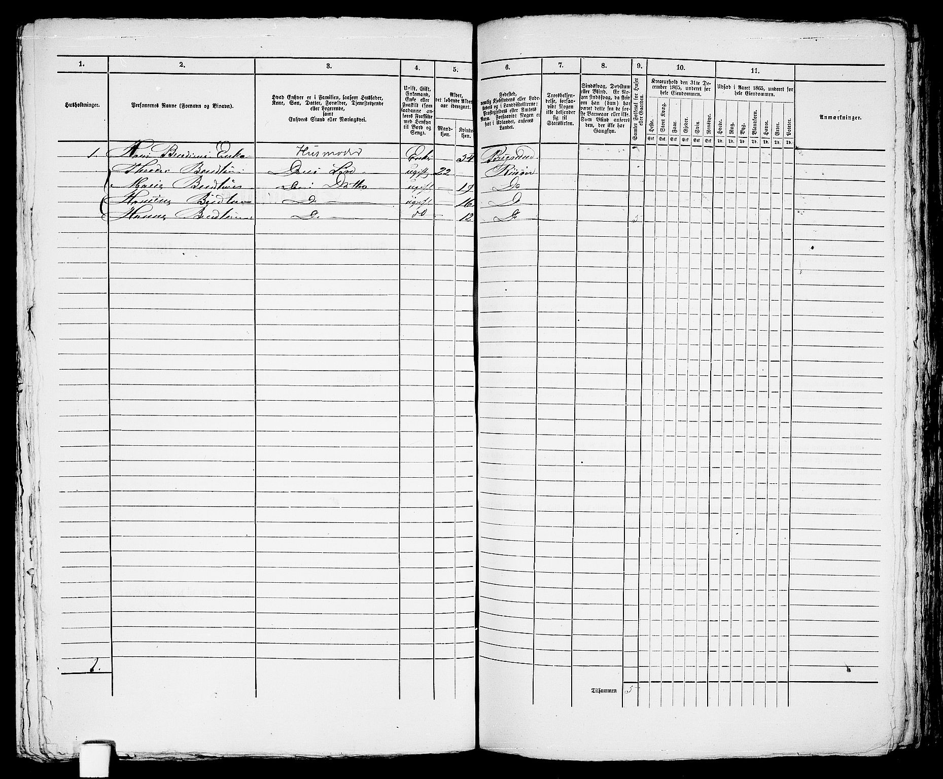 RA, 1865 census for Risør/Risør, 1865, p. 576