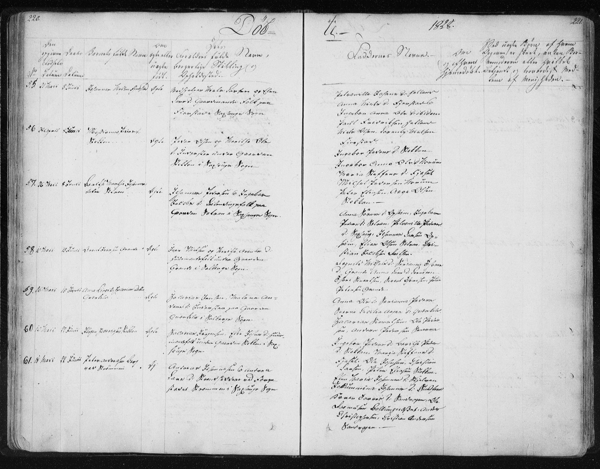 Ministerialprotokoller, klokkerbøker og fødselsregistre - Nord-Trøndelag, SAT/A-1458/730/L0276: Parish register (official) no. 730A05, 1822-1830, p. 220-221