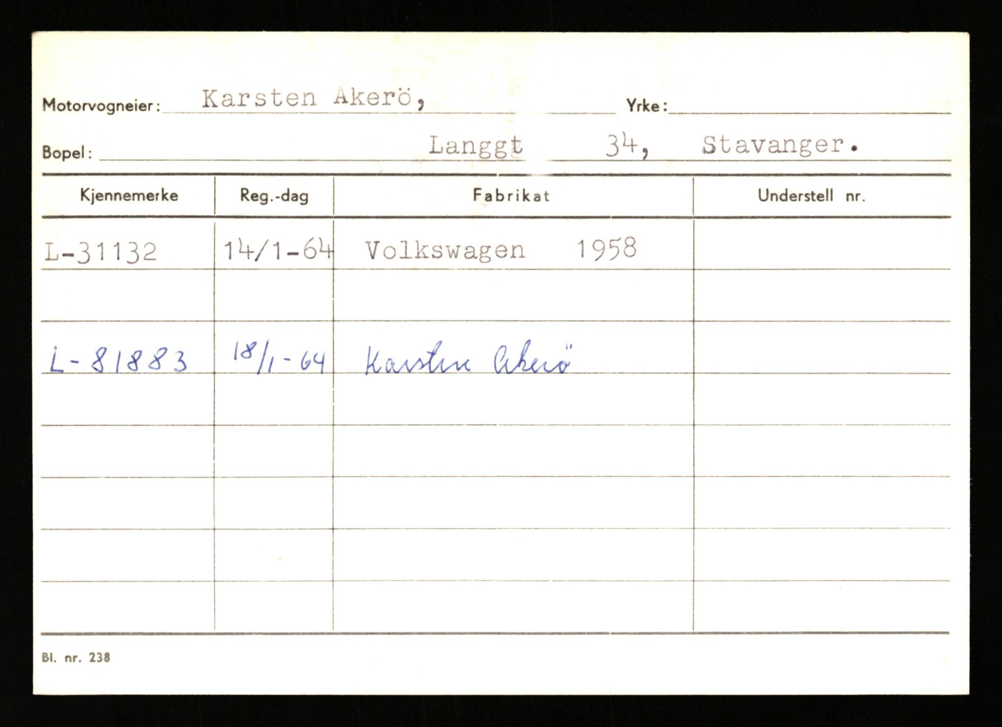 Stavanger trafikkstasjon, AV/SAST-A-101942/0/G/L0005: Registreringsnummer: 23000 - 34245, 1930-1971, p. 2465