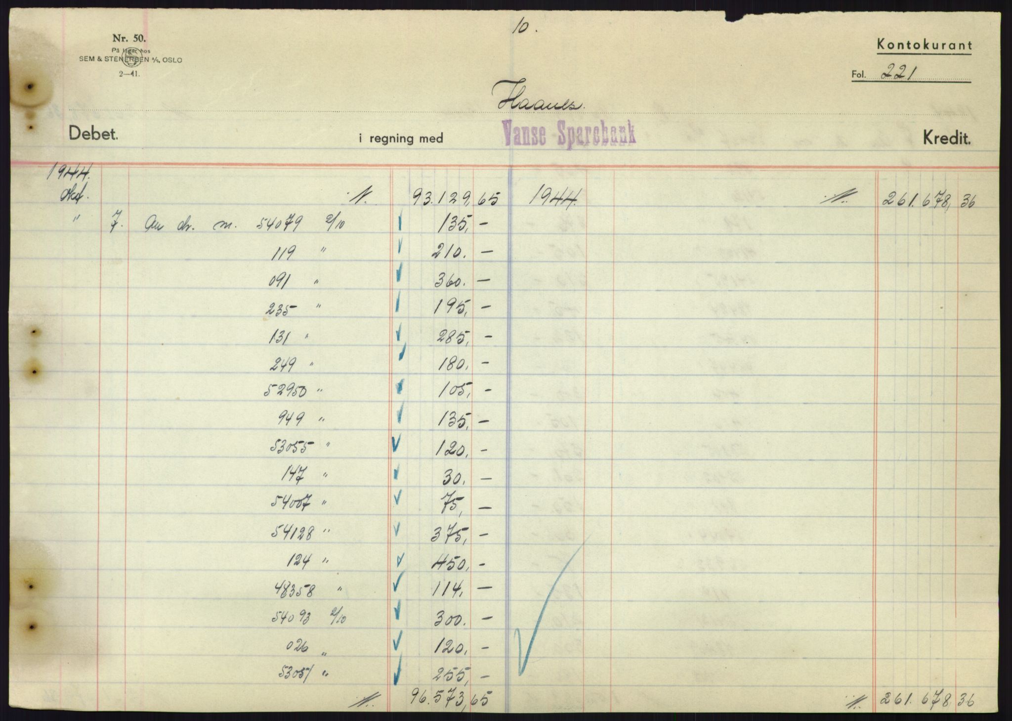 Forsvarsdepartementet, 10. kontor / Oppgjørskontoret, AV/RA-RAFA-1225/D/Db/L0180: Lista oppgjørskontor, 1942-1952, p. 2159
