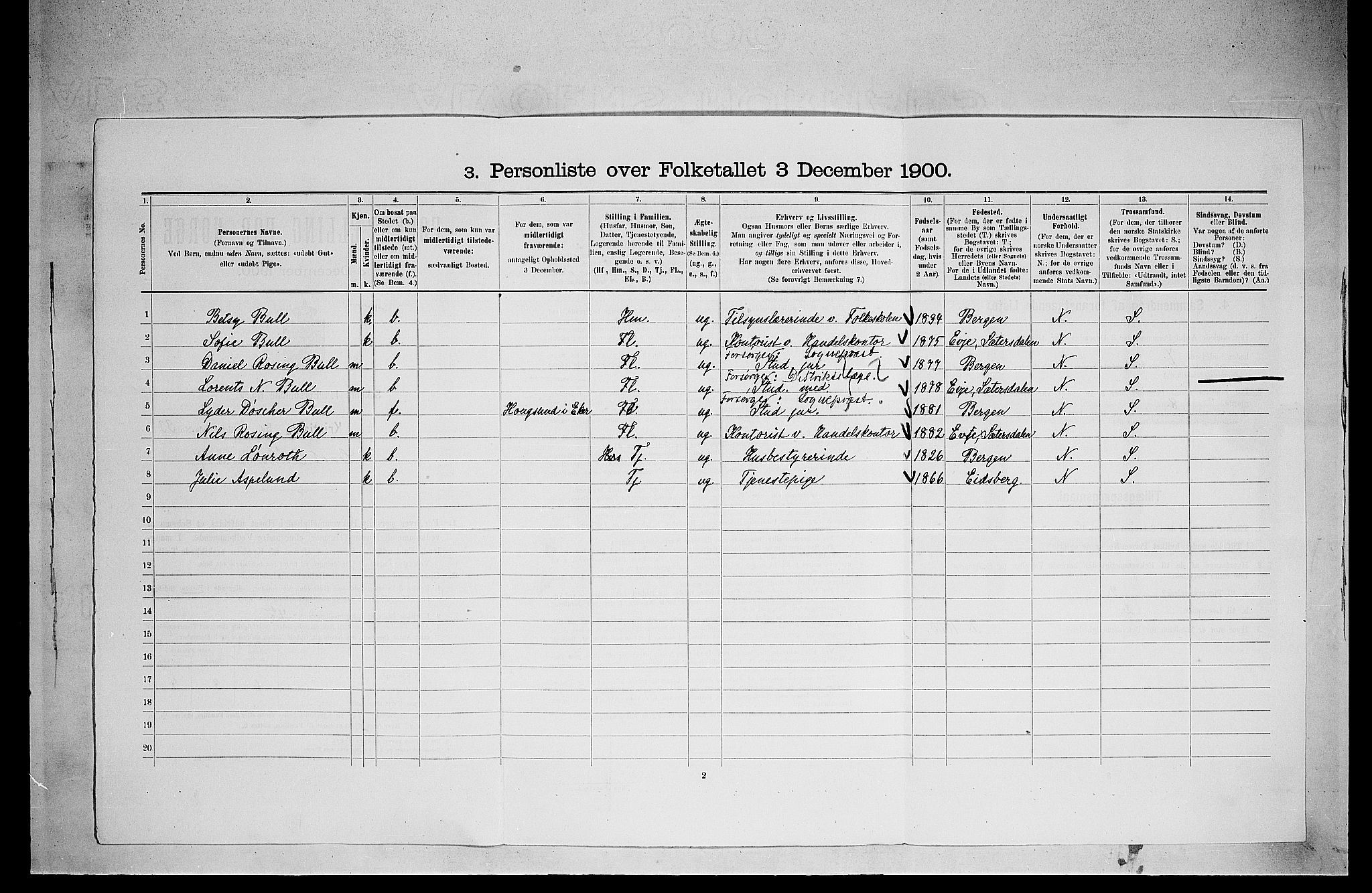 SAO, 1900 census for Kristiania, 1900, p. 13977