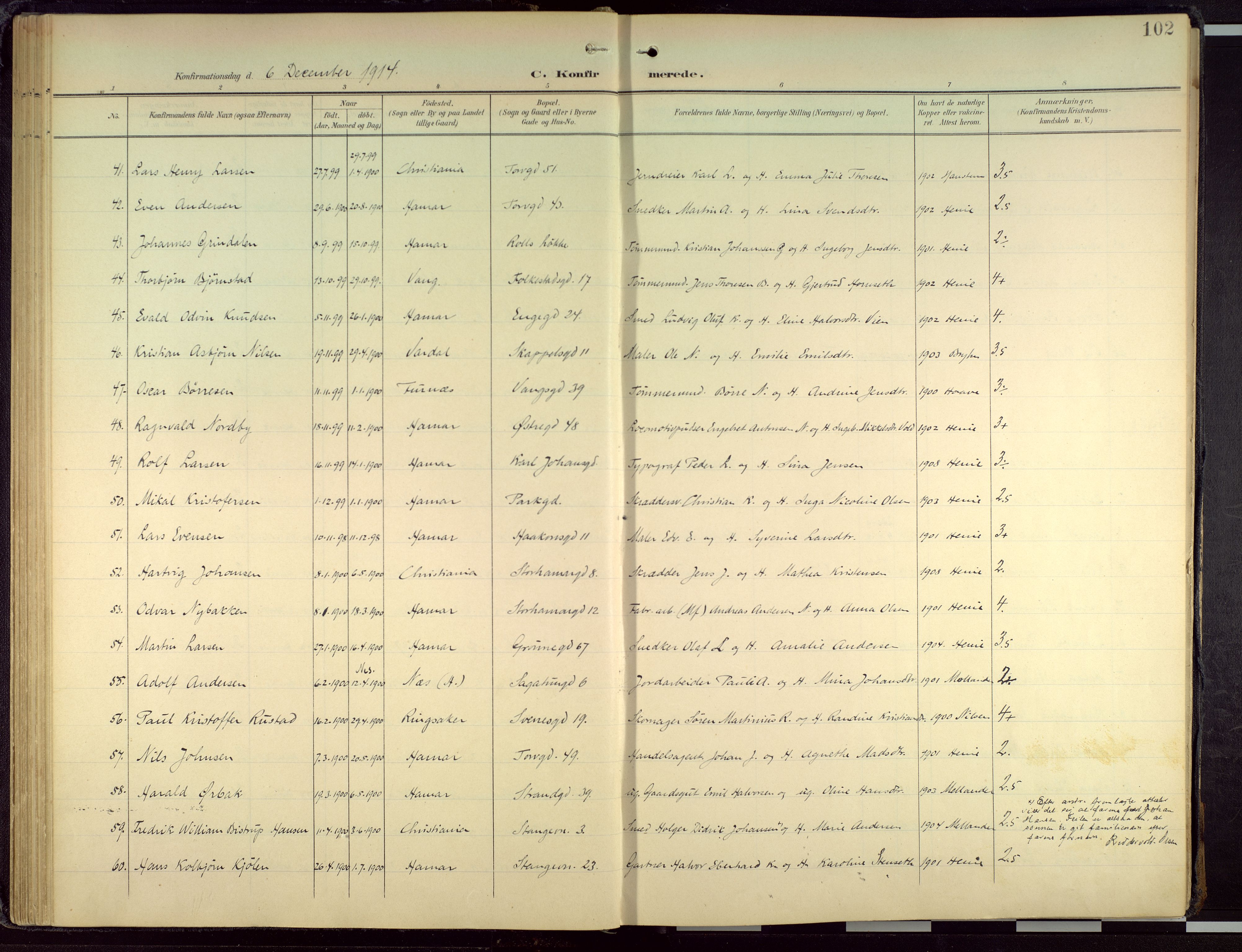 Hamar prestekontor, AV/SAH-DOMPH-002/H/Ha/Haa/L0004: Parish register (official) no. 4, 1899-1973, p. 102