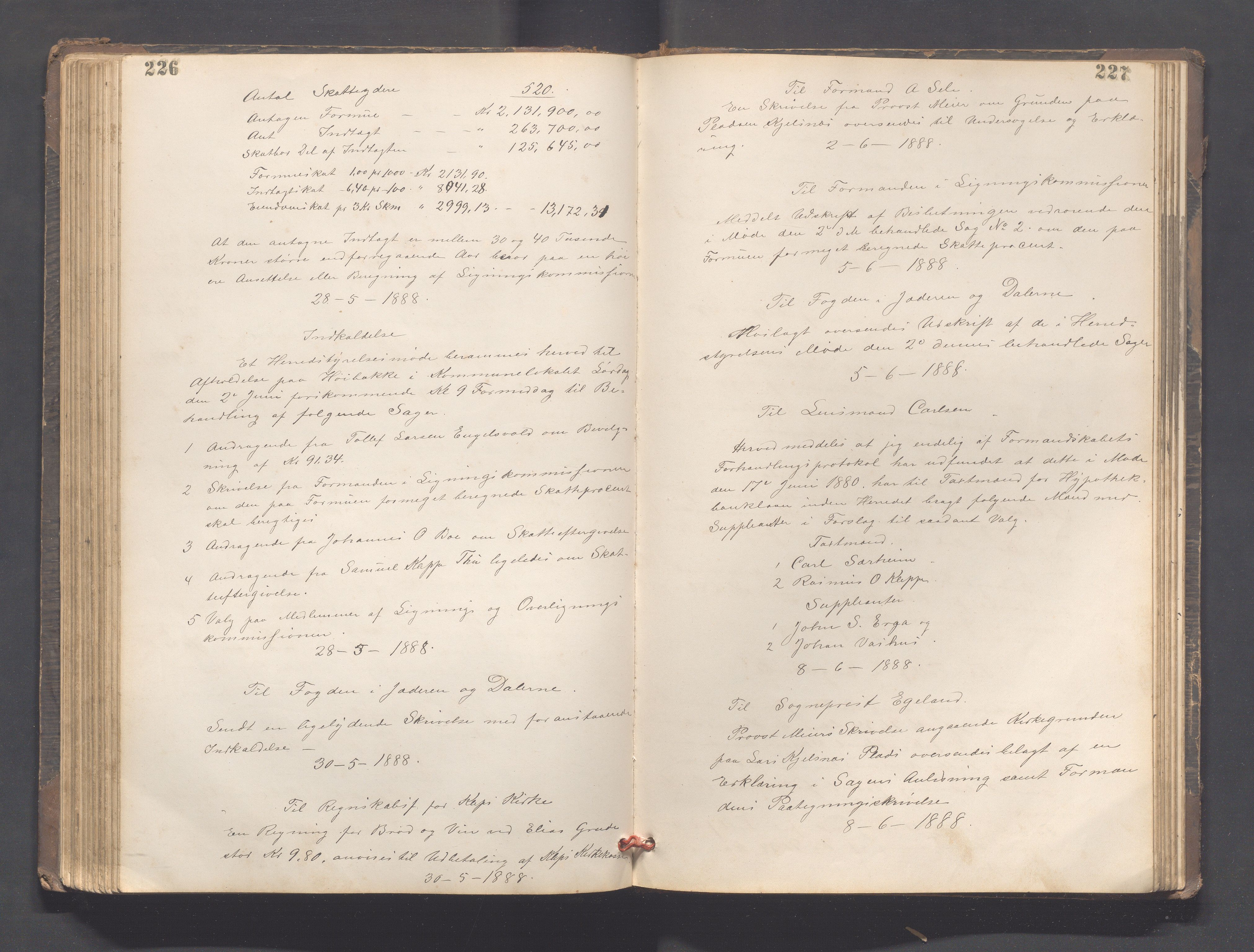 Klepp kommune - Formannskapet, IKAR/K-100277/B/L0003: Kopibok, 1877-1892, p. 226-227