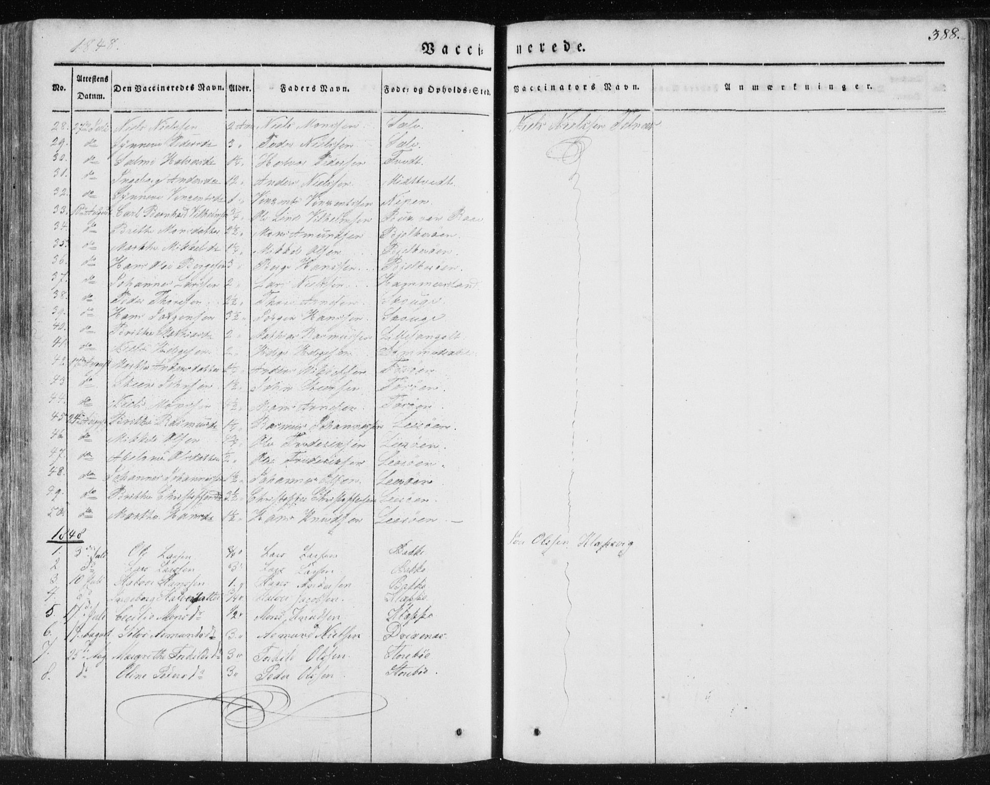 Sund sokneprestembete, AV/SAB-A-99930: Parish register (official) no. A 13, 1835-1849, p. 388