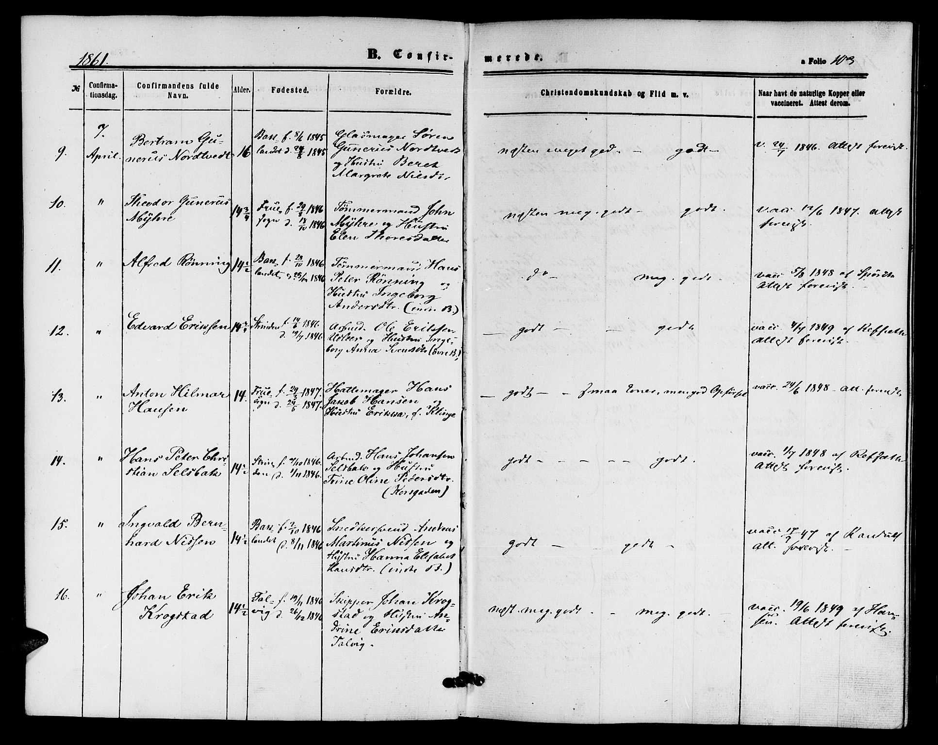 Ministerialprotokoller, klokkerbøker og fødselsregistre - Sør-Trøndelag, SAT/A-1456/604/L0185: Parish register (official) no. 604A06, 1861-1865, p. 103