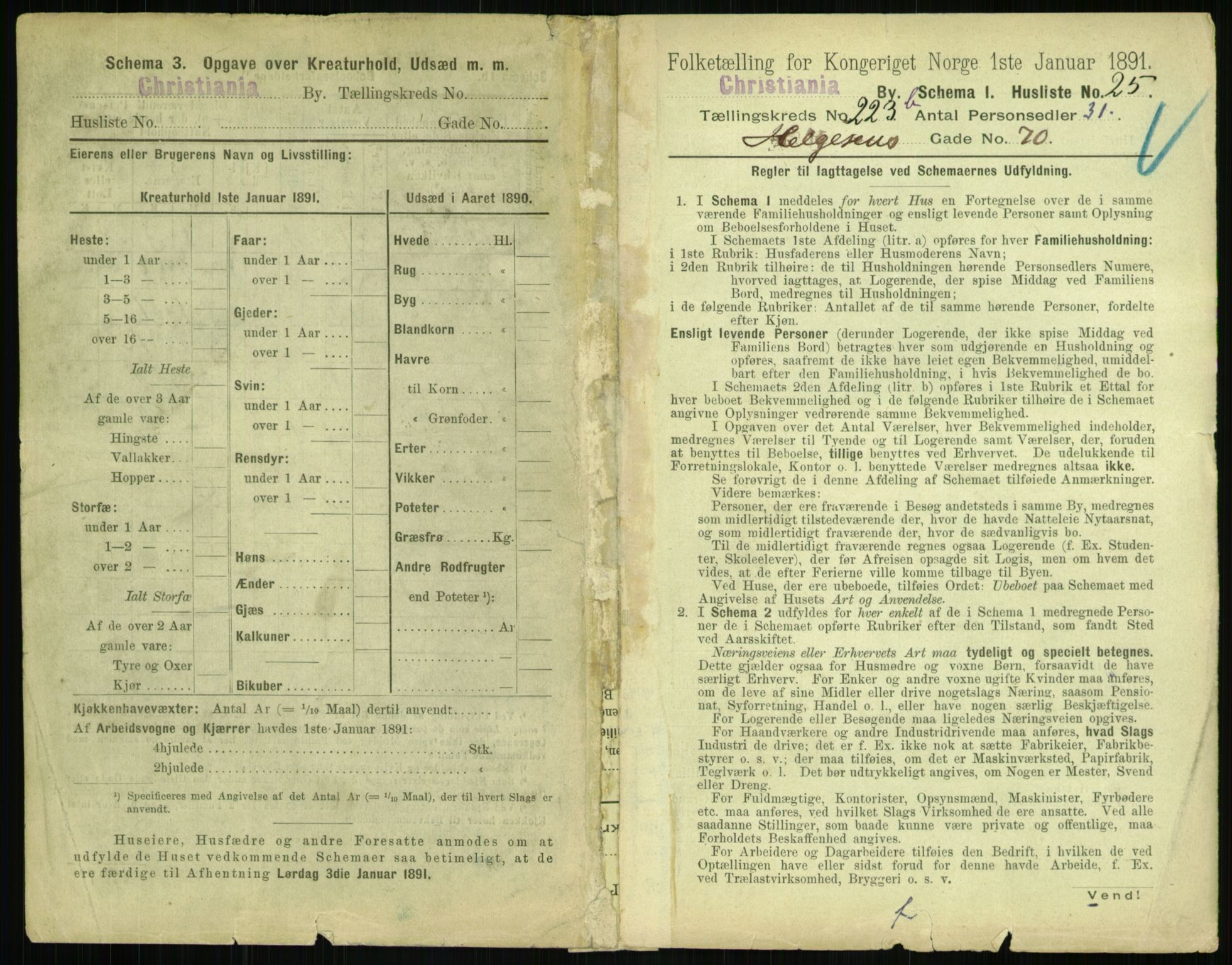 RA, 1891 census for 0301 Kristiania, 1891, p. 142001