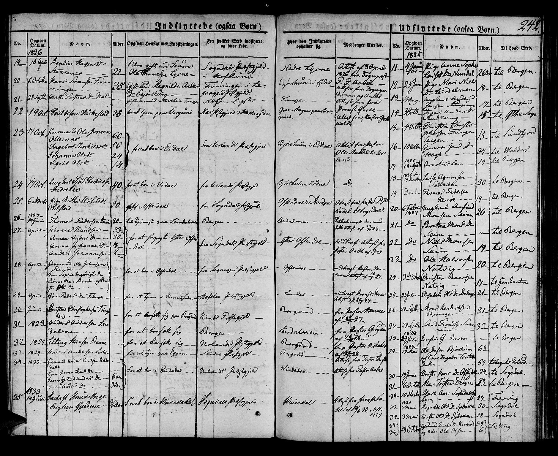 Lærdal sokneprestembete, AV/SAB-A-81201: Parish register (official) no. A 5, 1822-1834, p. 242