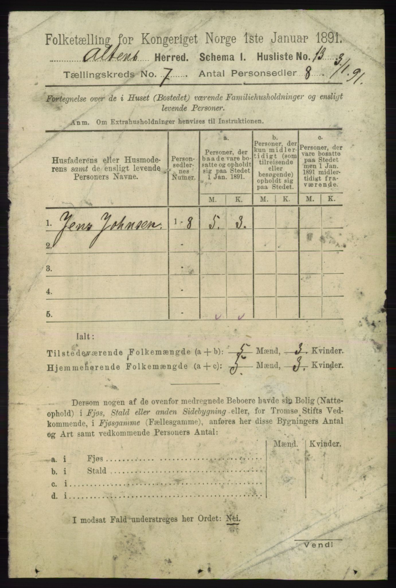 RA, 1891 census for 2012 Alta, 1891, p. 2052