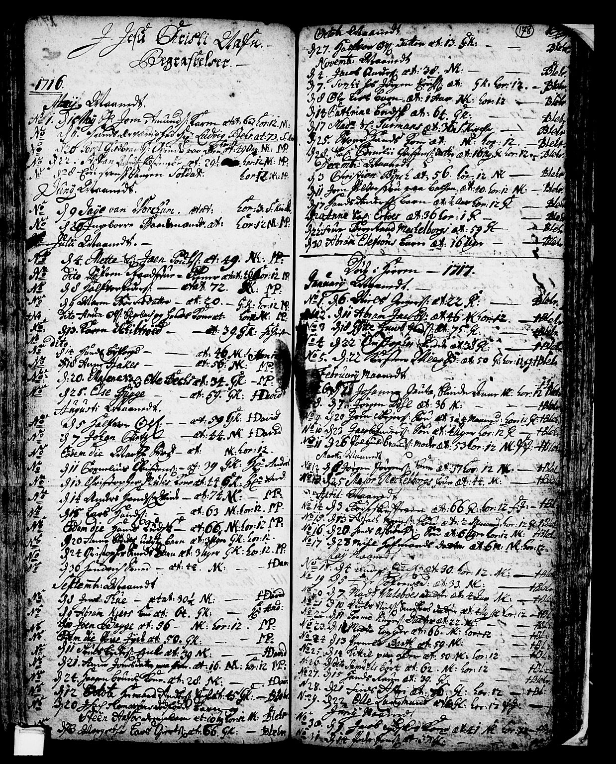 Skien kirkebøker, AV/SAKO-A-302/F/Fa/L0002: Parish register (official) no. 2, 1716-1757, p. 178