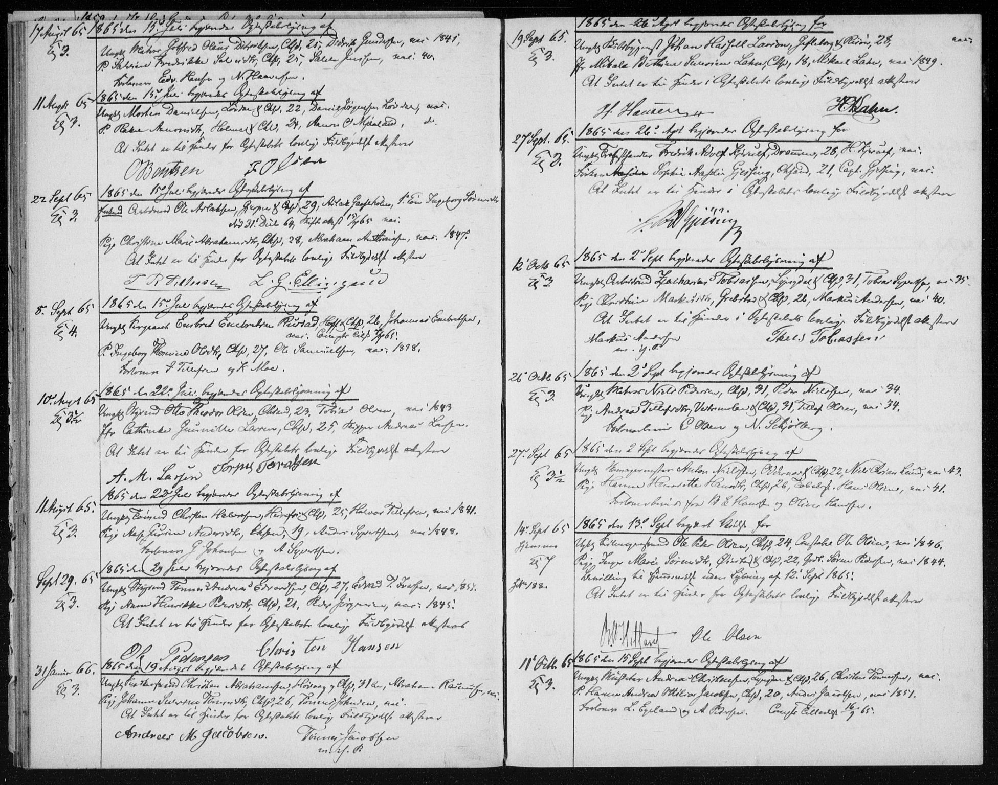 Kristiansand domprosti, AV/SAK-1112-0006/J/Je/L0001: Banns register no. A VI 17, 1856-1866