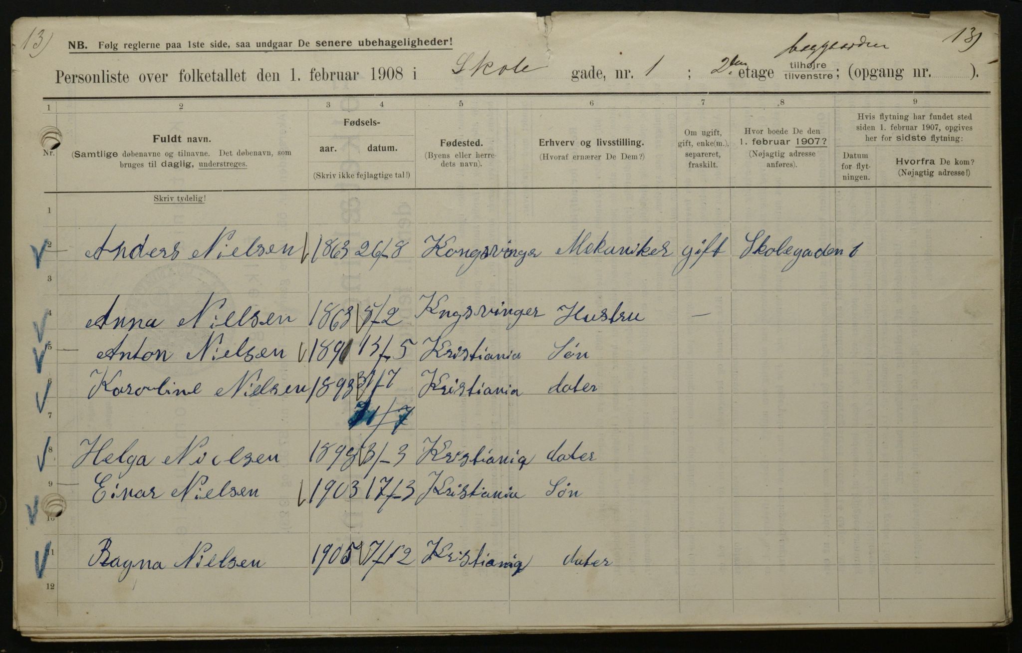 OBA, Municipal Census 1908 for Kristiania, 1908, p. 86546