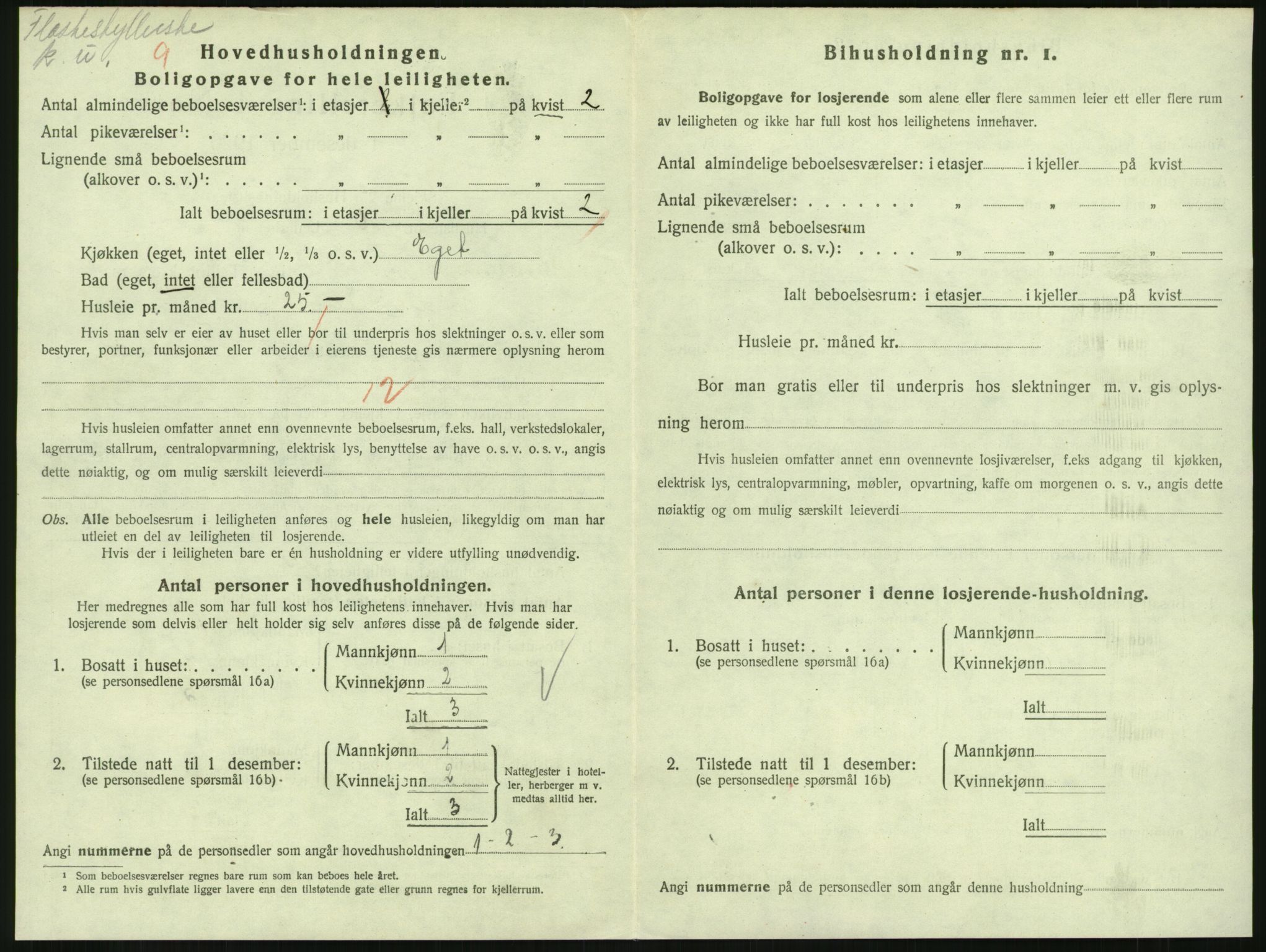 SAH, 1920 census for Lillehammer, 1920, p. 2947