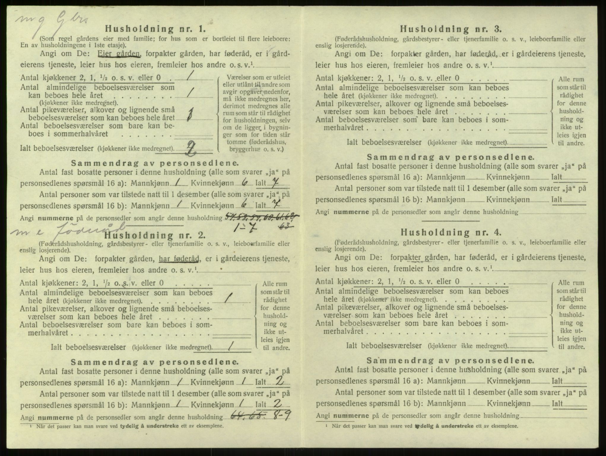 SAB, 1920 census for Modalen, 1920, p. 139