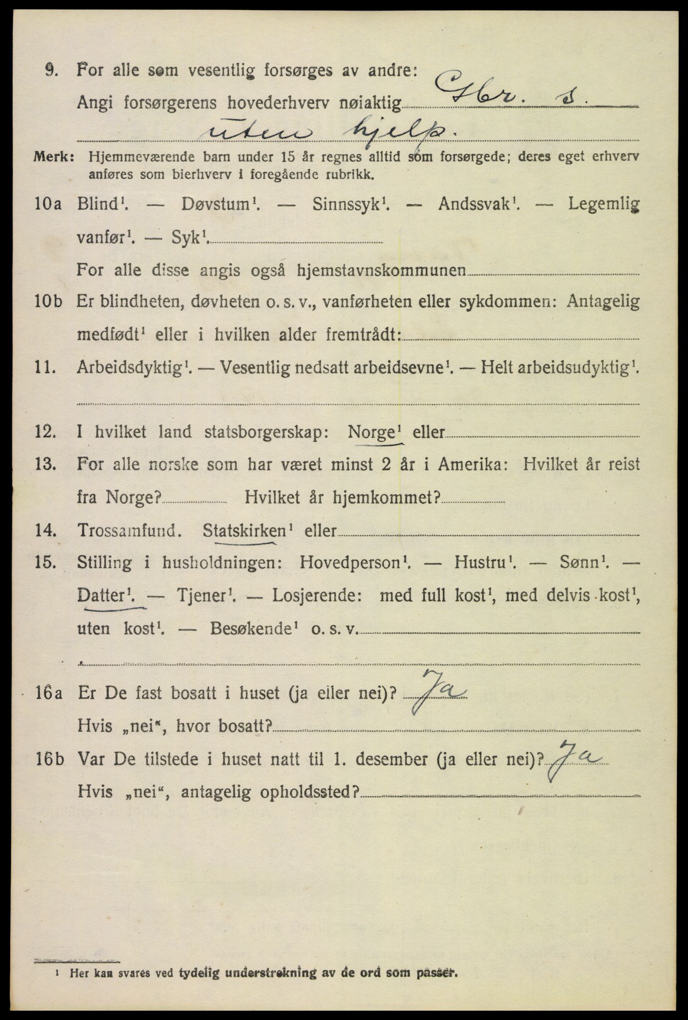 SAH, 1920 census for Vang (Hedmark), 1920, p. 18218