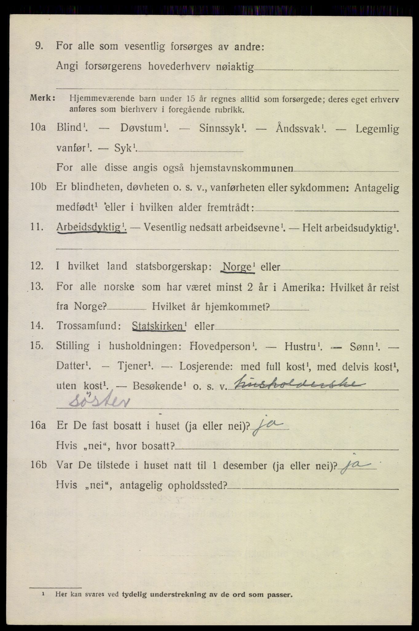 SAH, 1920 census for Nordre Land, 1920, p. 1693