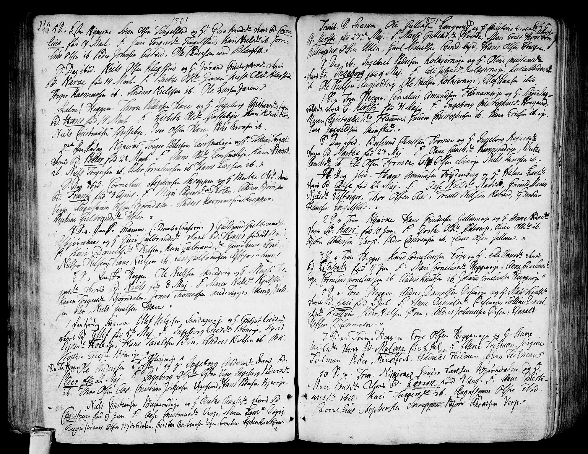 Modum kirkebøker, AV/SAKO-A-234/F/Fa/L0003: Parish register (official) no. 3, 1783-1819, p. 254-255