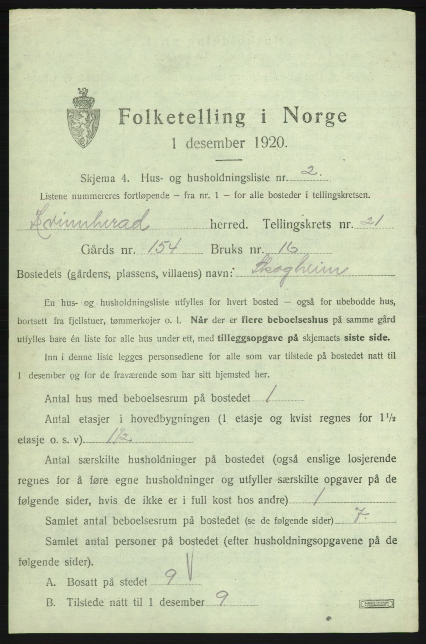 SAB, 1920 census for Kvinnherad, 1920, p. 3294