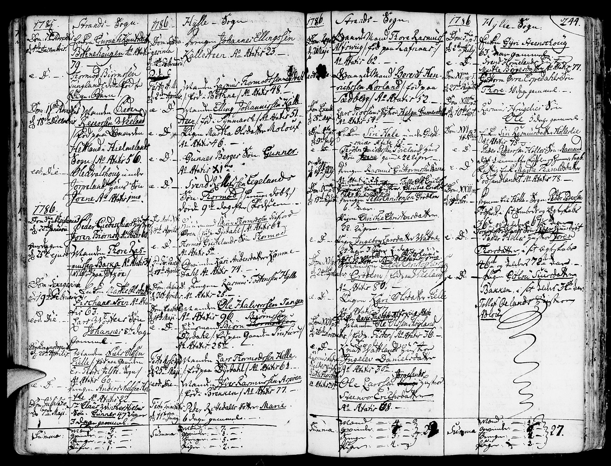 Strand sokneprestkontor, SAST/A-101828/H/Ha/Haa/L0003: Parish register (official) no. A 3, 1769-1816, p. 244