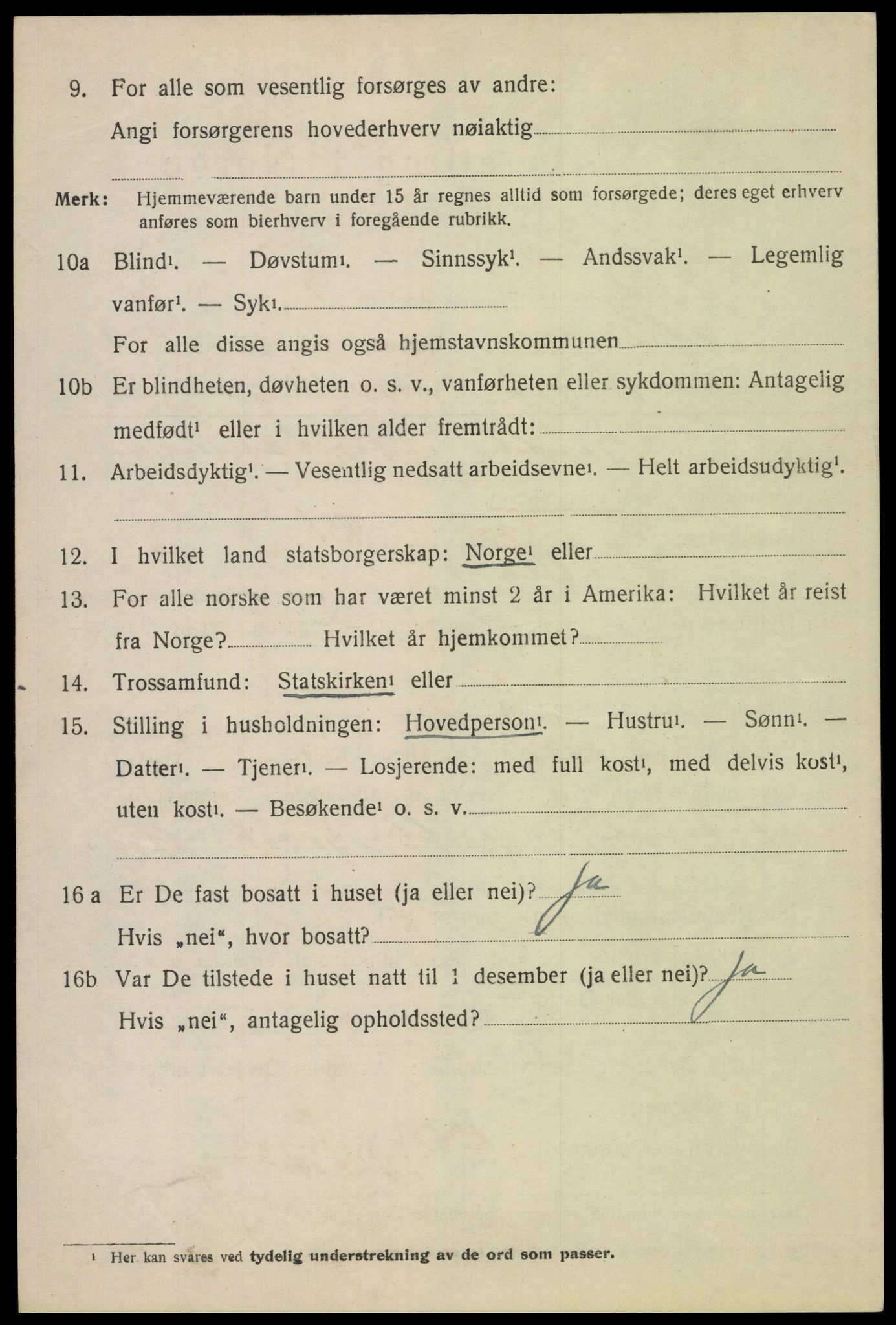 SAH, 1920 census for Sollia, 1920, p. 200