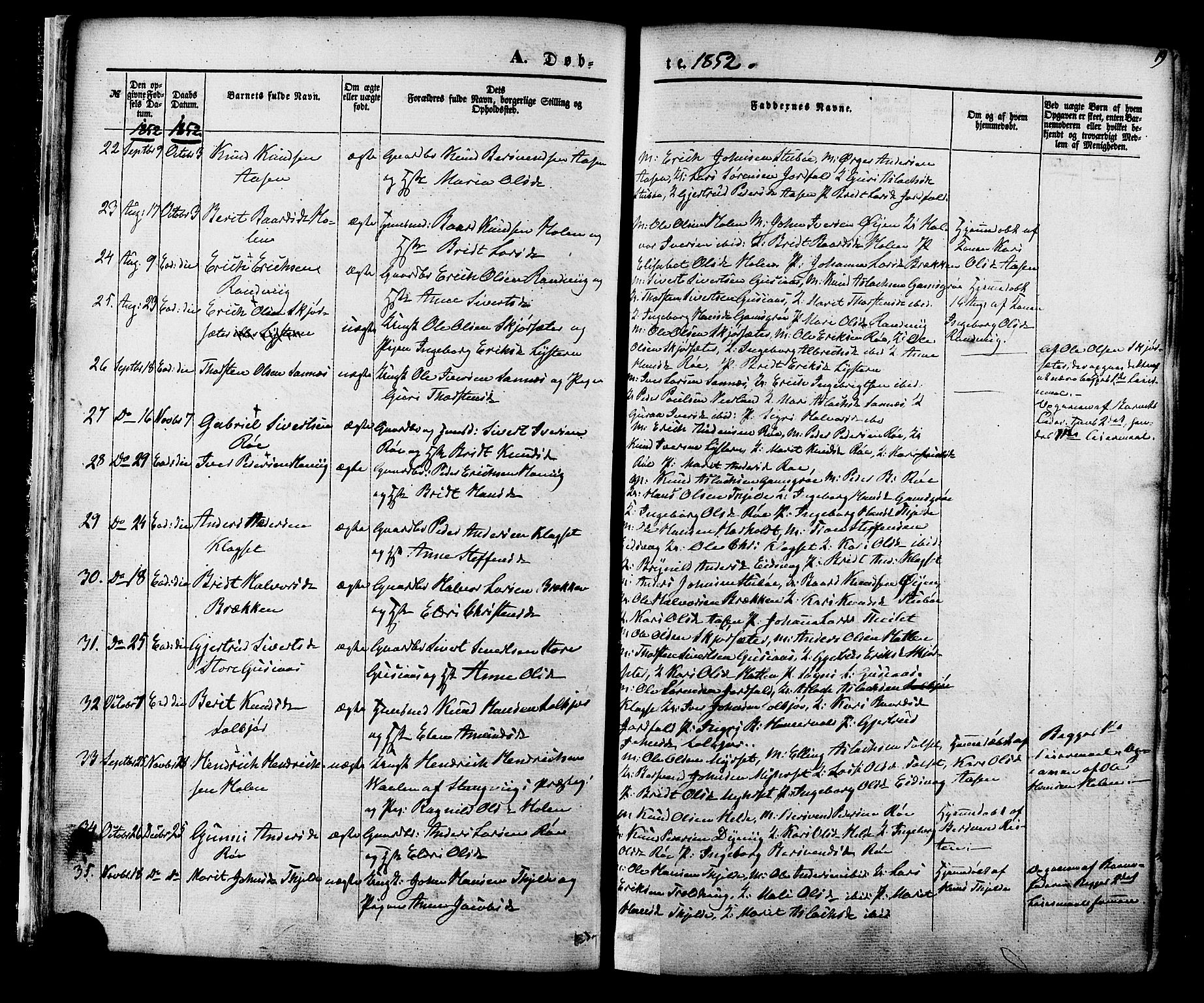 Ministerialprotokoller, klokkerbøker og fødselsregistre - Møre og Romsdal, SAT/A-1454/551/L0625: Parish register (official) no. 551A05, 1846-1879, p. 19