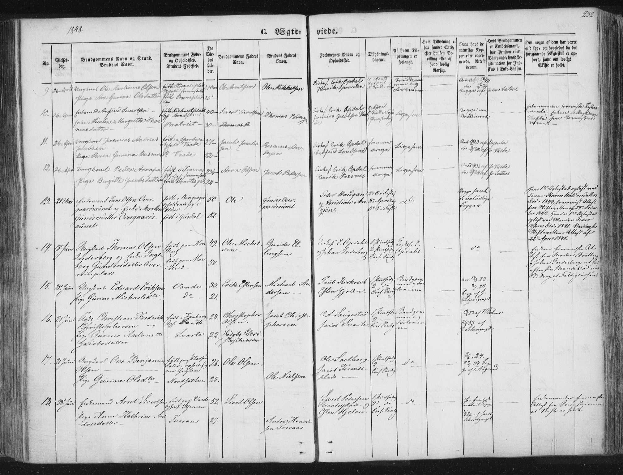 Ministerialprotokoller, klokkerbøker og fødselsregistre - Nord-Trøndelag, AV/SAT-A-1458/741/L0392: Parish register (official) no. 741A06, 1836-1848, p. 232