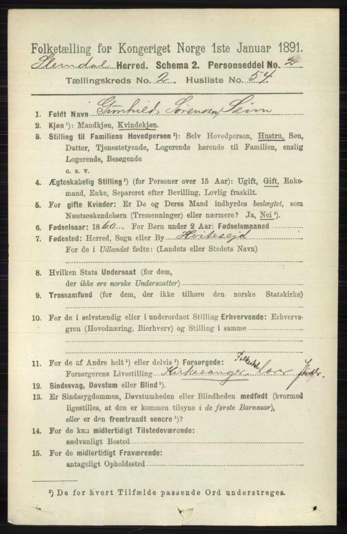 RA, 1891 census for 0811 Slemdal, 1891, p. 702