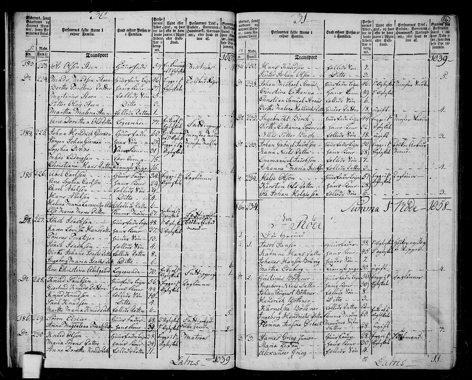 RA, 1801 census for 1301 Bergen, 1801, p. 15b-16a