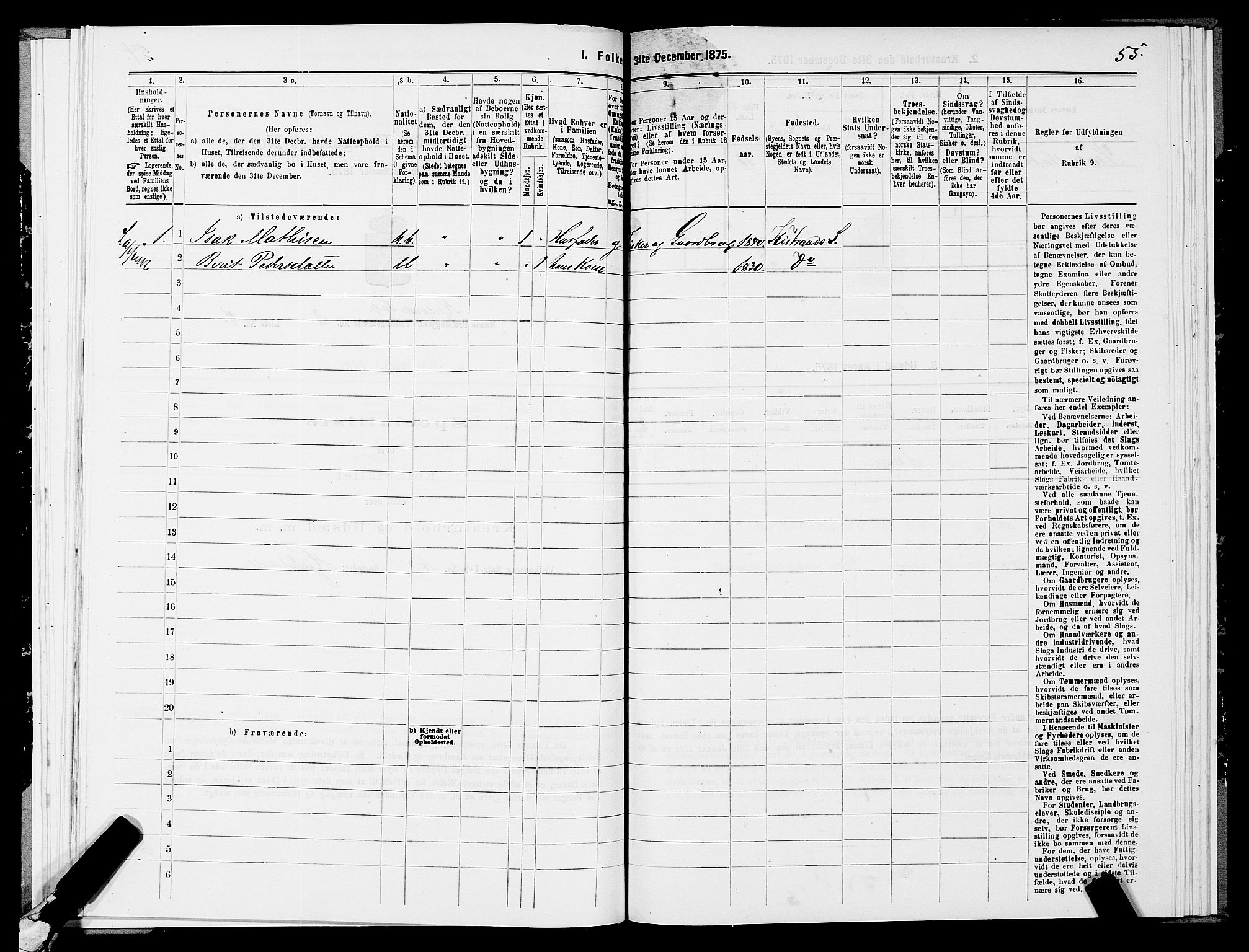 SATØ, 1875 census for 2018P Måsøy, 1875, p. 2055