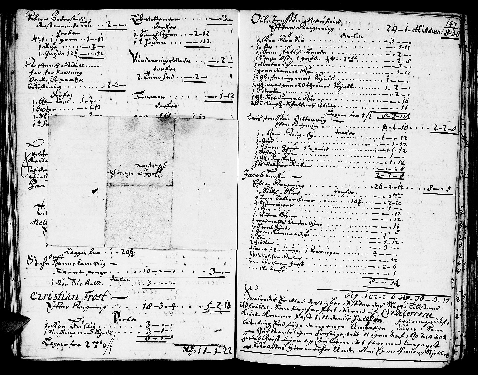 Fosen sorenskriveri, AV/SAT-A-1107/1/3/3A/L0003: Skifteprotokoll, 1696-1709, p. 147