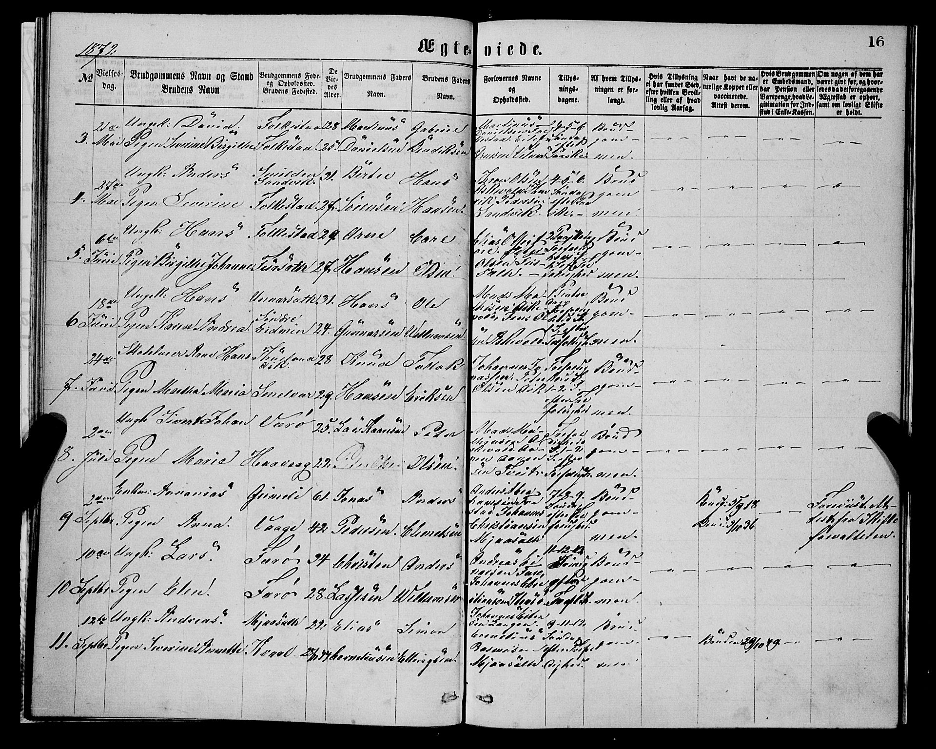 Askvoll sokneprestembete, AV/SAB-A-79501/H/Haa/Haaa/L0014: Parish register (official) no. A 14, 1868-1878, p. 16