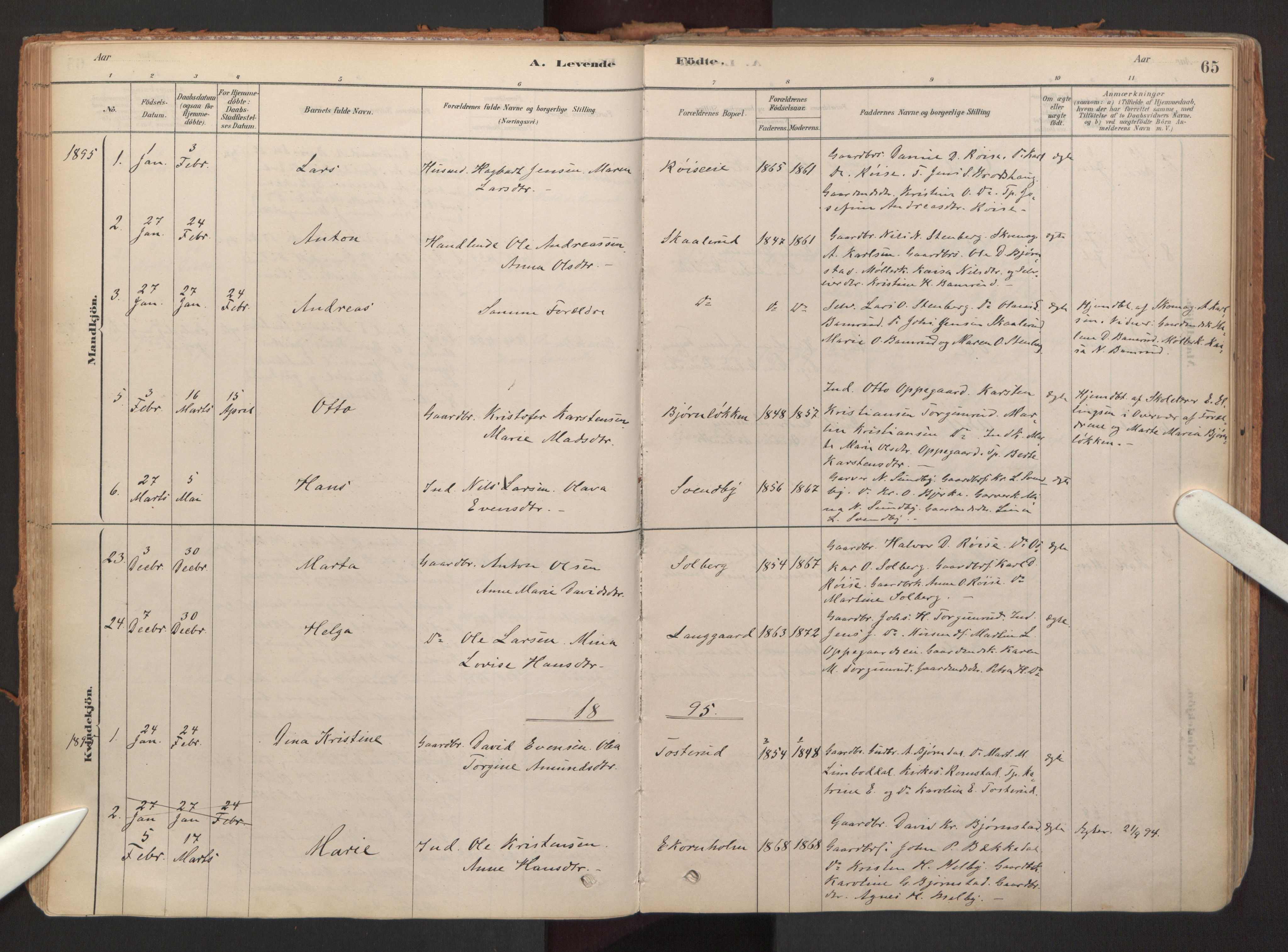 Hurdal prestekontor Kirkebøker, SAO/A-10889/F/Fb/L0003: Parish register (official) no. II 3, 1878-1920, p. 65