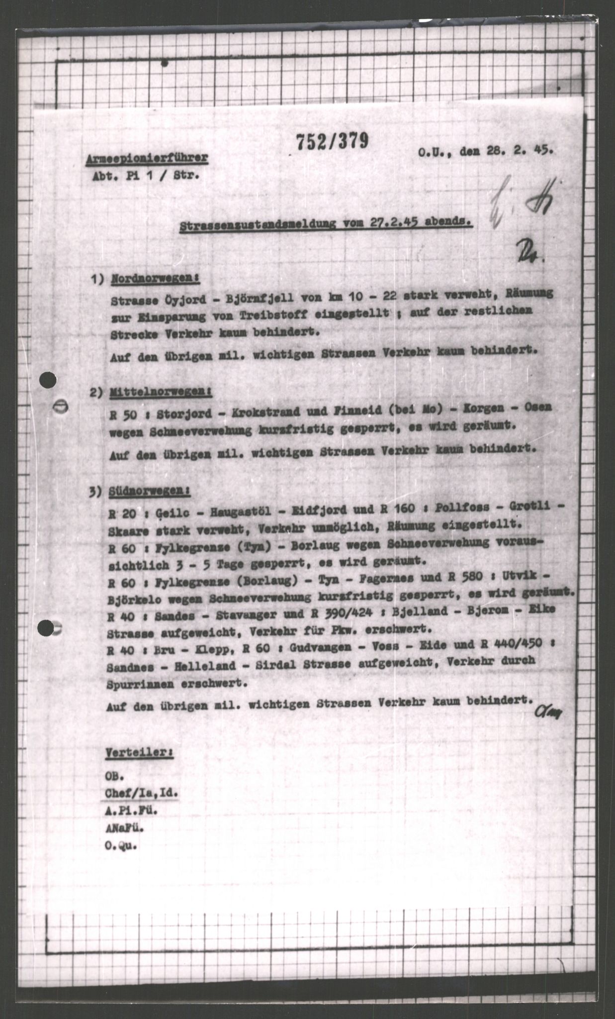 Forsvarets Overkommando. 2 kontor. Arkiv 11.4. Spredte tyske arkivsaker, AV/RA-RAFA-7031/D/Dar/Dara/L0003: Krigsdagbøker for 20. Gebirgs-Armee-Oberkommando (AOK 20), 1945, p. 302