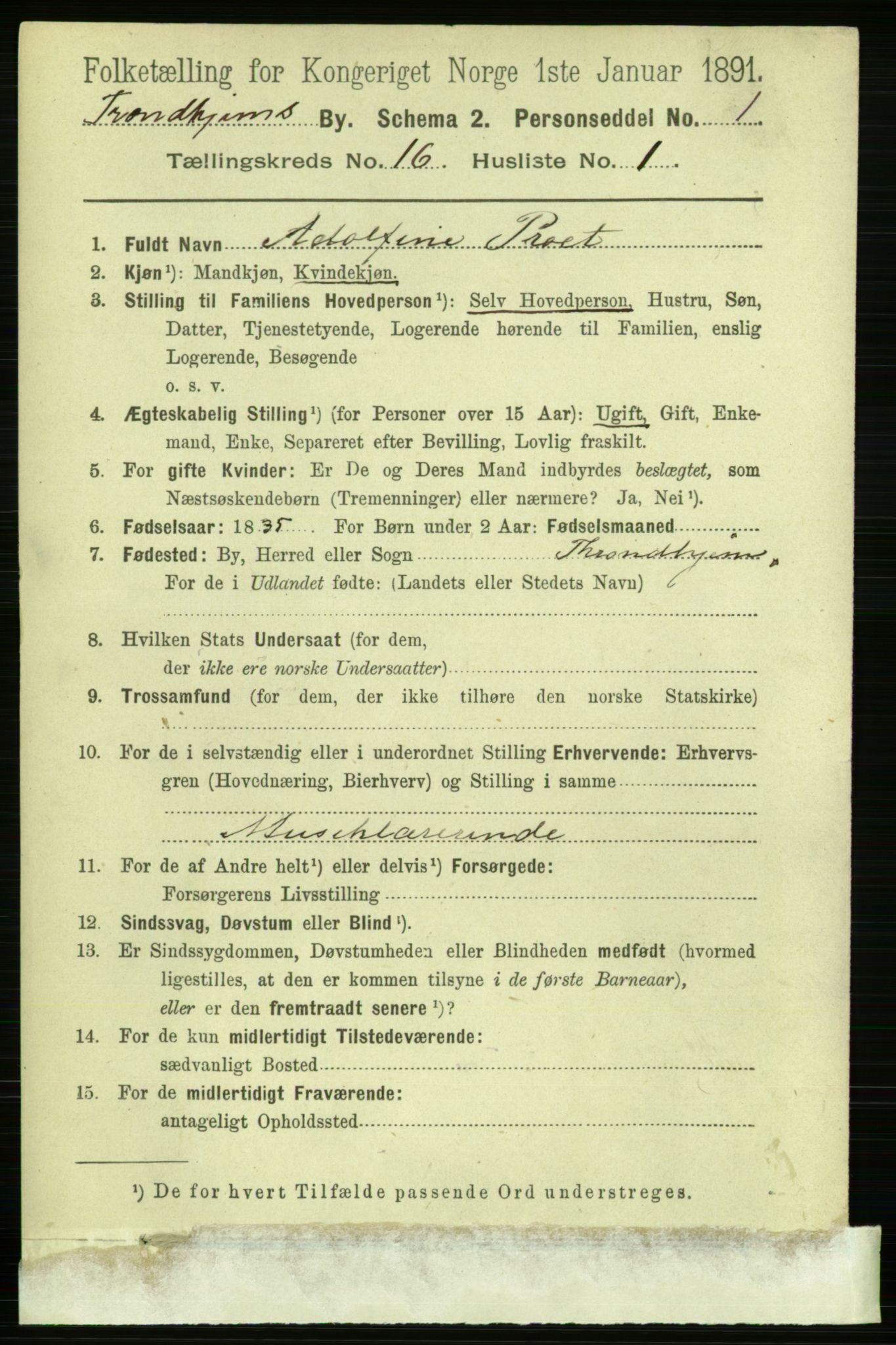 RA, 1891 census for 1601 Trondheim, 1891, p. 12320