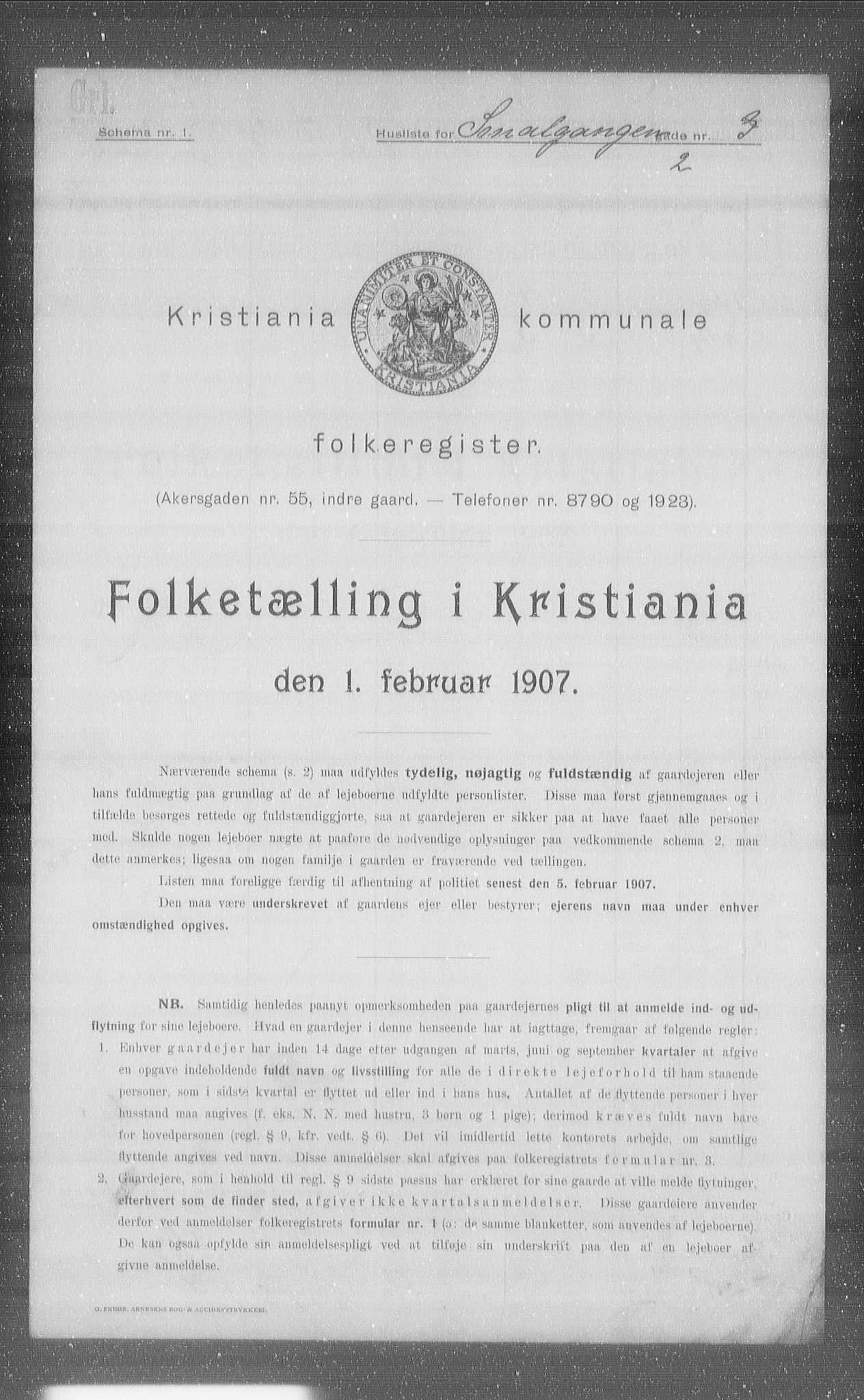 OBA, Municipal Census 1907 for Kristiania, 1907, p. 49526