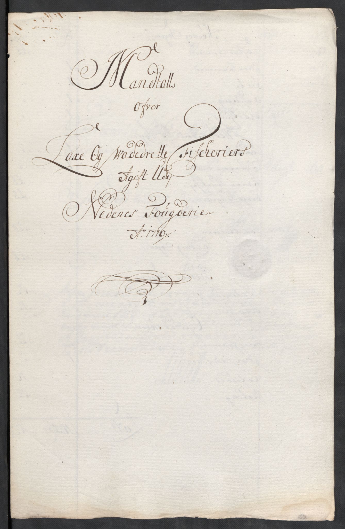 Rentekammeret inntil 1814, Reviderte regnskaper, Fogderegnskap, AV/RA-EA-4092/R39/L2319: Fogderegnskap Nedenes, 1710-1711, p. 41