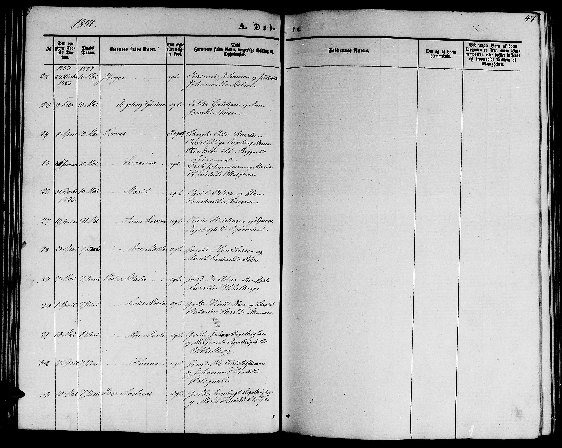 Ministerialprotokoller, klokkerbøker og fødselsregistre - Møre og Romsdal, AV/SAT-A-1454/565/L0753: Parish register (copy) no. 565C02, 1845-1870, p. 47