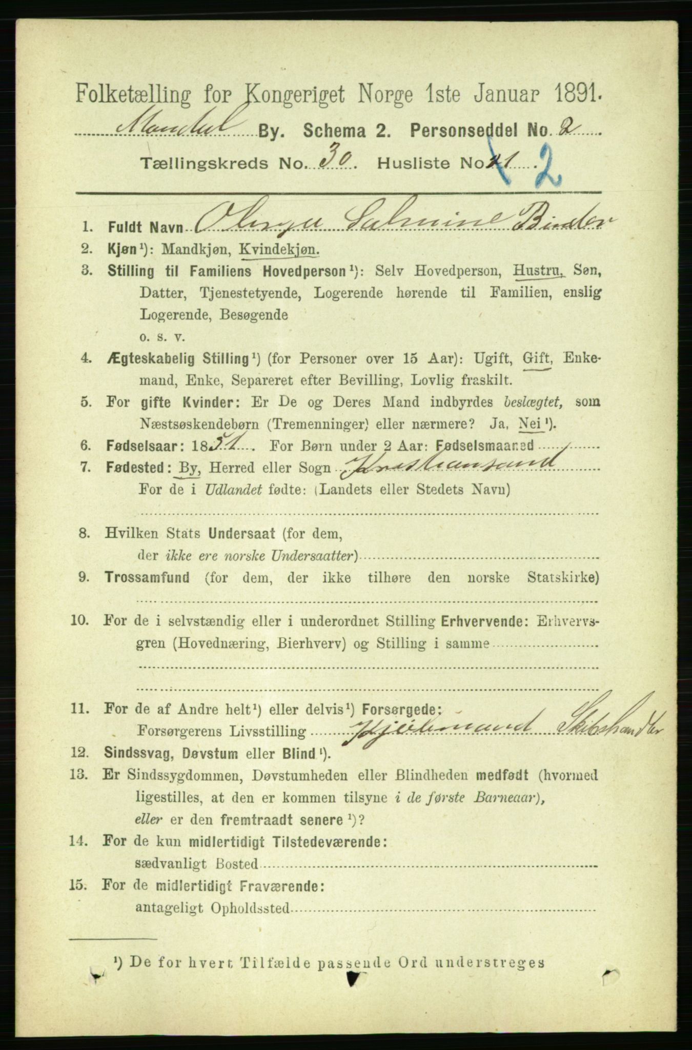 RA, 1891 census for 1002 Mandal, 1891, p. 5245