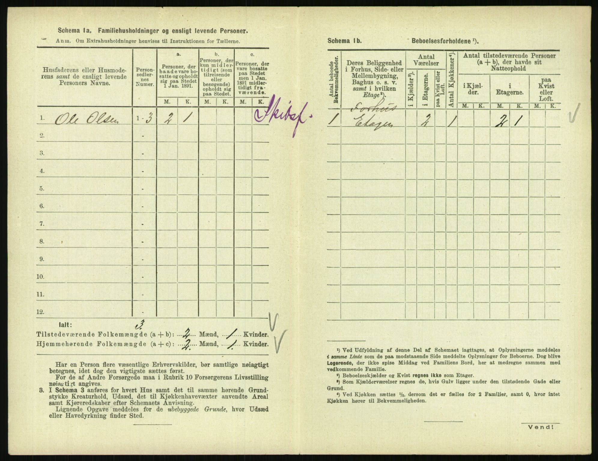 RA, 1891 census for 0801 Kragerø, 1891, p. 1235