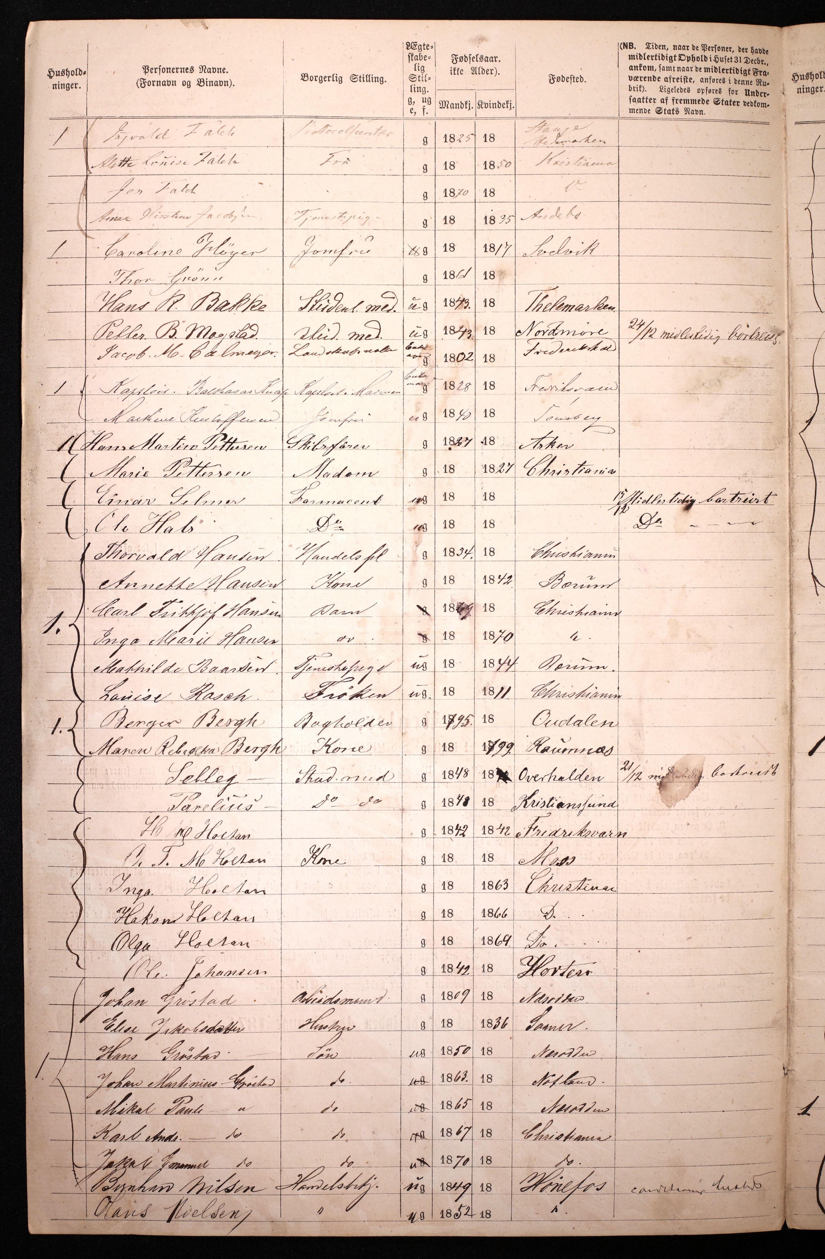 RA, 1870 census for 0301 Kristiania, 1870, p. 355