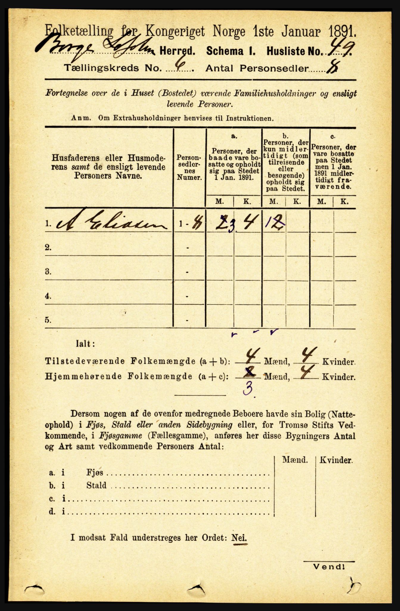 RA, 1891 census for 1862 Borge, 1891, p. 3921