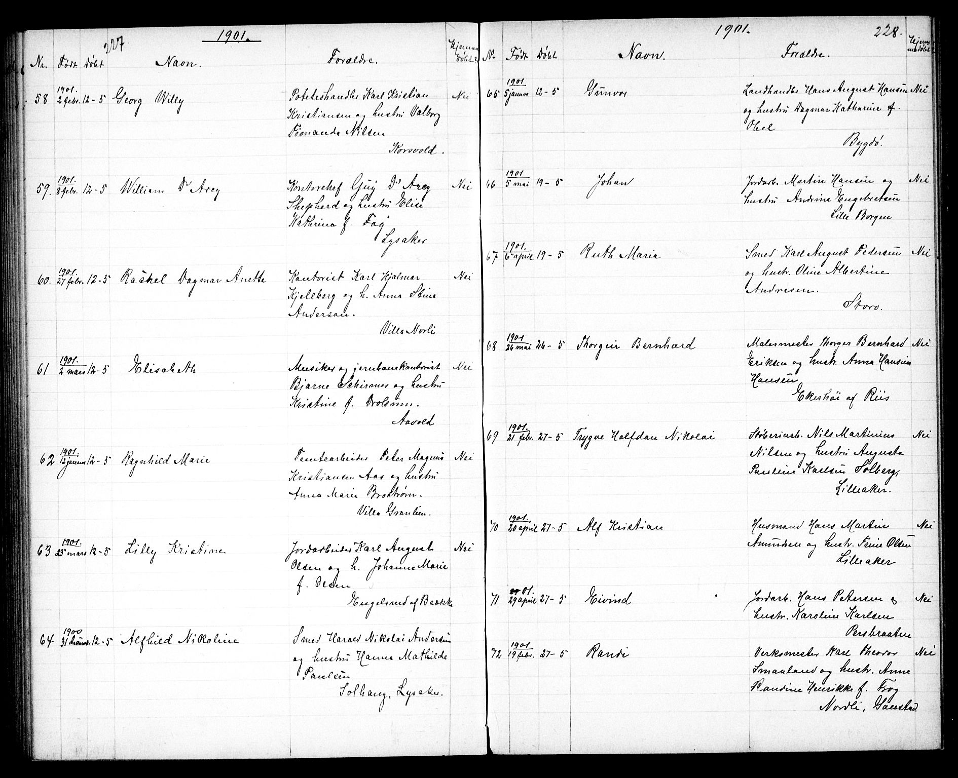 Vestre Aker prestekontor Kirkebøker, AV/SAO-A-10025/G/Ga/L0004: Parish register (copy) no. I 4, 1891-1903, p. 227-228