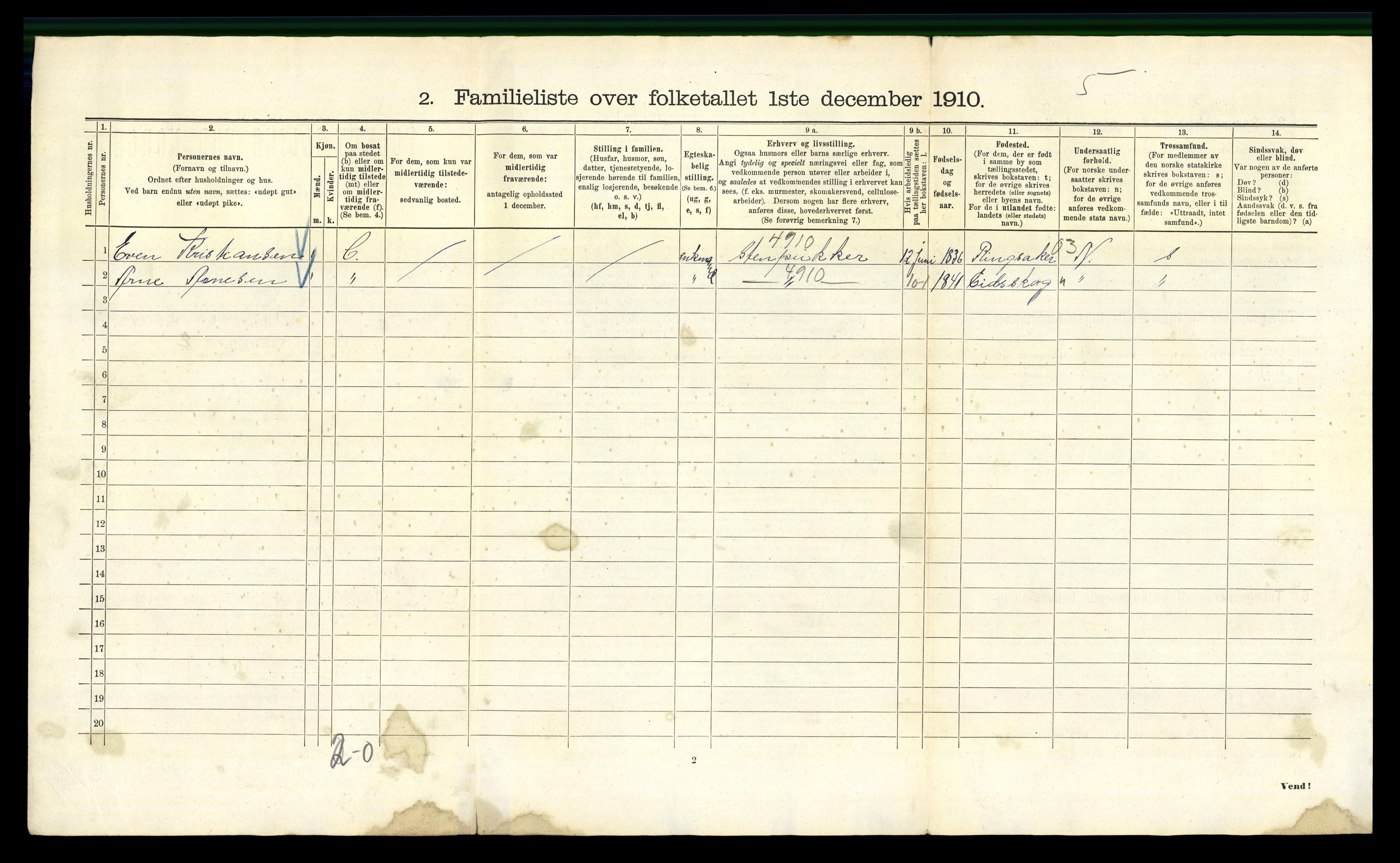 RA, 1910 census for Kristiania, 1910, p. 100368