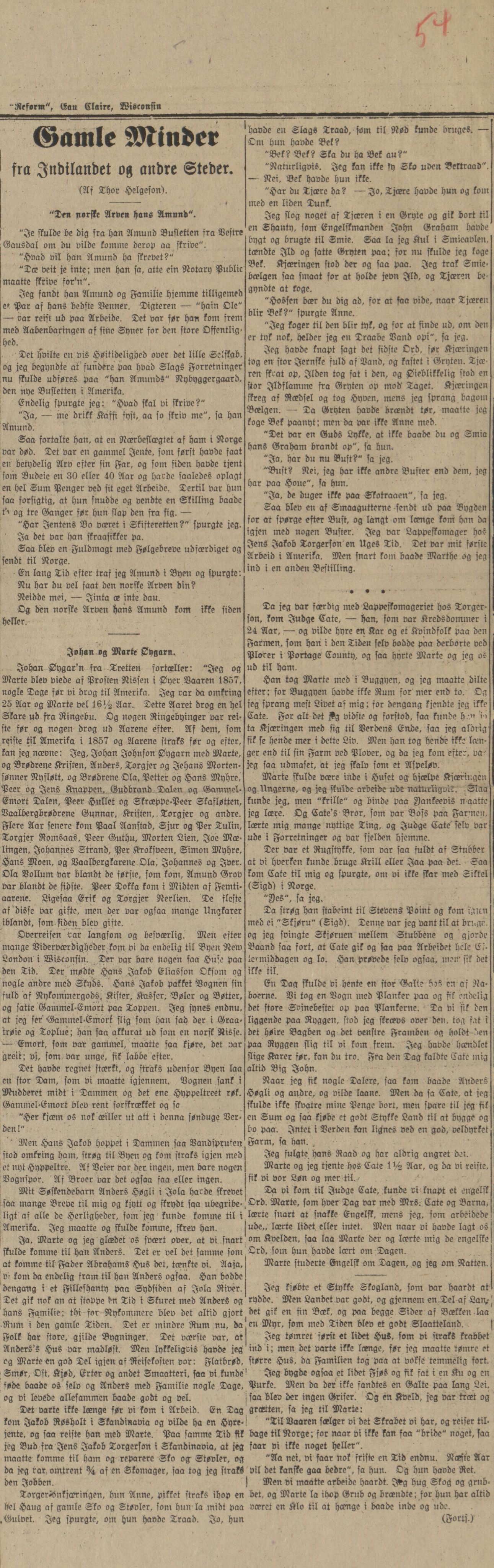 Rikard Berge, TEMU/TGM-A-1003/F/L0017/0012: 551-599 / 562 For det meste brev til Berge, 1910-1950, p. 54