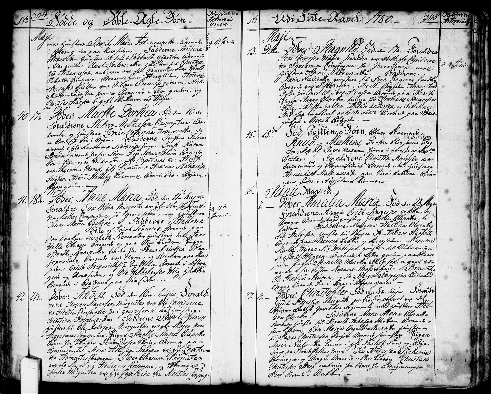 Halden prestekontor Kirkebøker, SAO/A-10909/F/Fa/L0001: Parish register (official) no. I 1, 1758-1791, p. 304-305