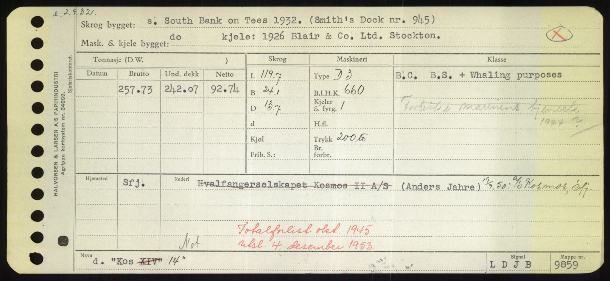 Sjøfartsdirektoratet med forløpere, Skipsmålingen, AV/RA-S-1627/H/Hd/L0021: Fartøy, Kor-Kår, p. 43