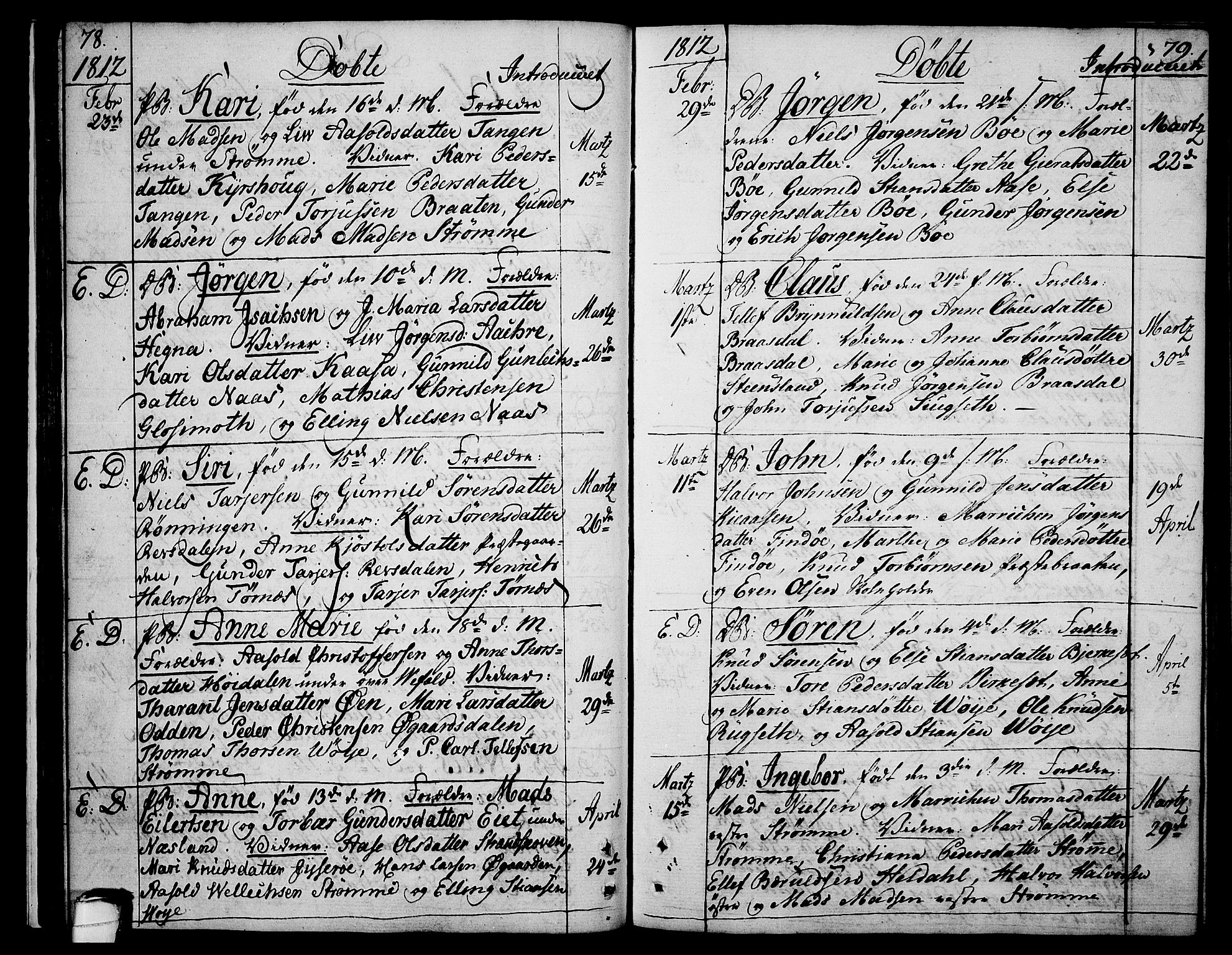 Drangedal kirkebøker, SAKO/A-258/F/Fa/L0004: Parish register (official) no. 4, 1802-1814, p. 78-79