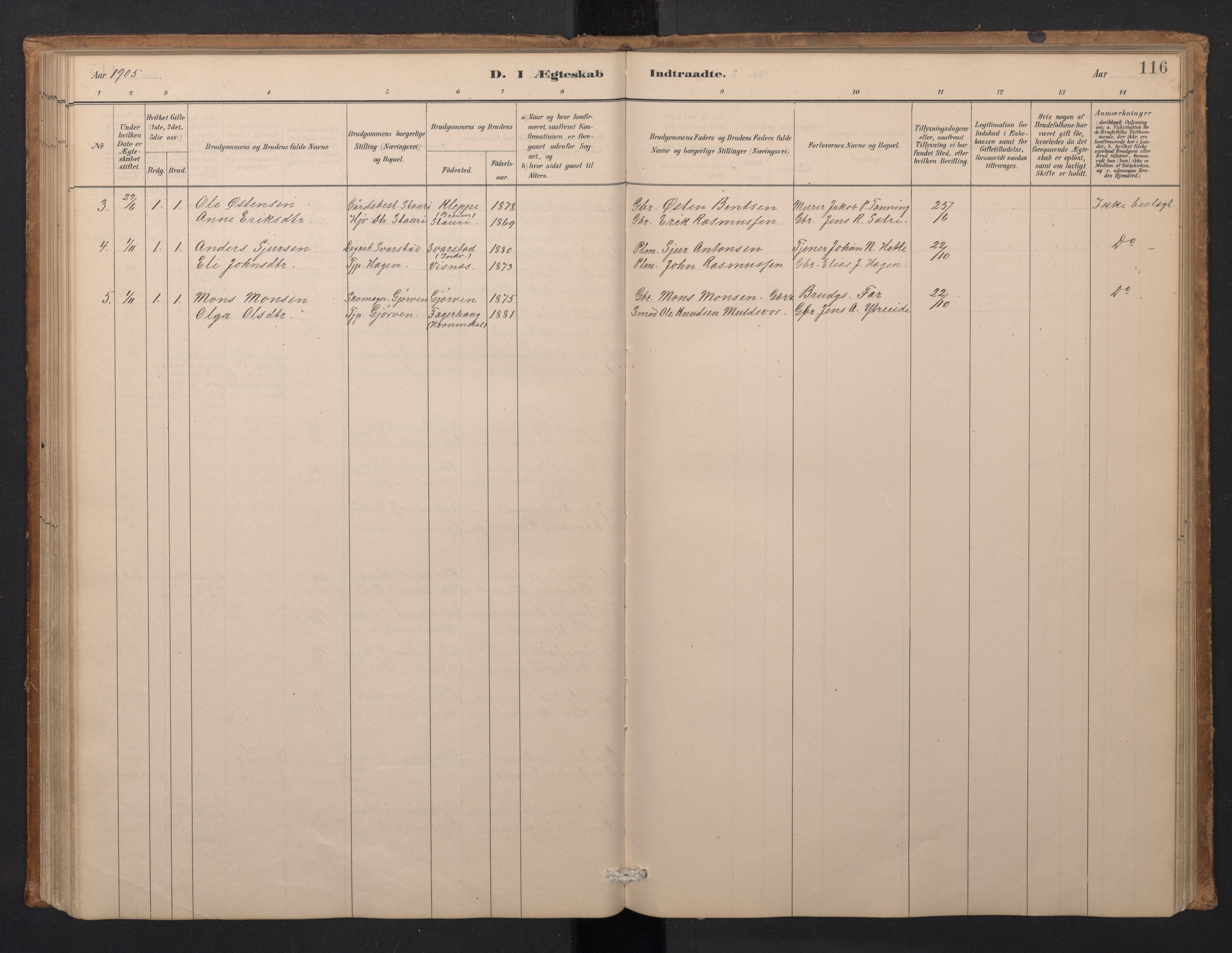 Stryn Sokneprestembete, AV/SAB-A-82501: Parish register (copy) no. A 2, 1883-1905, p. 115b-116a